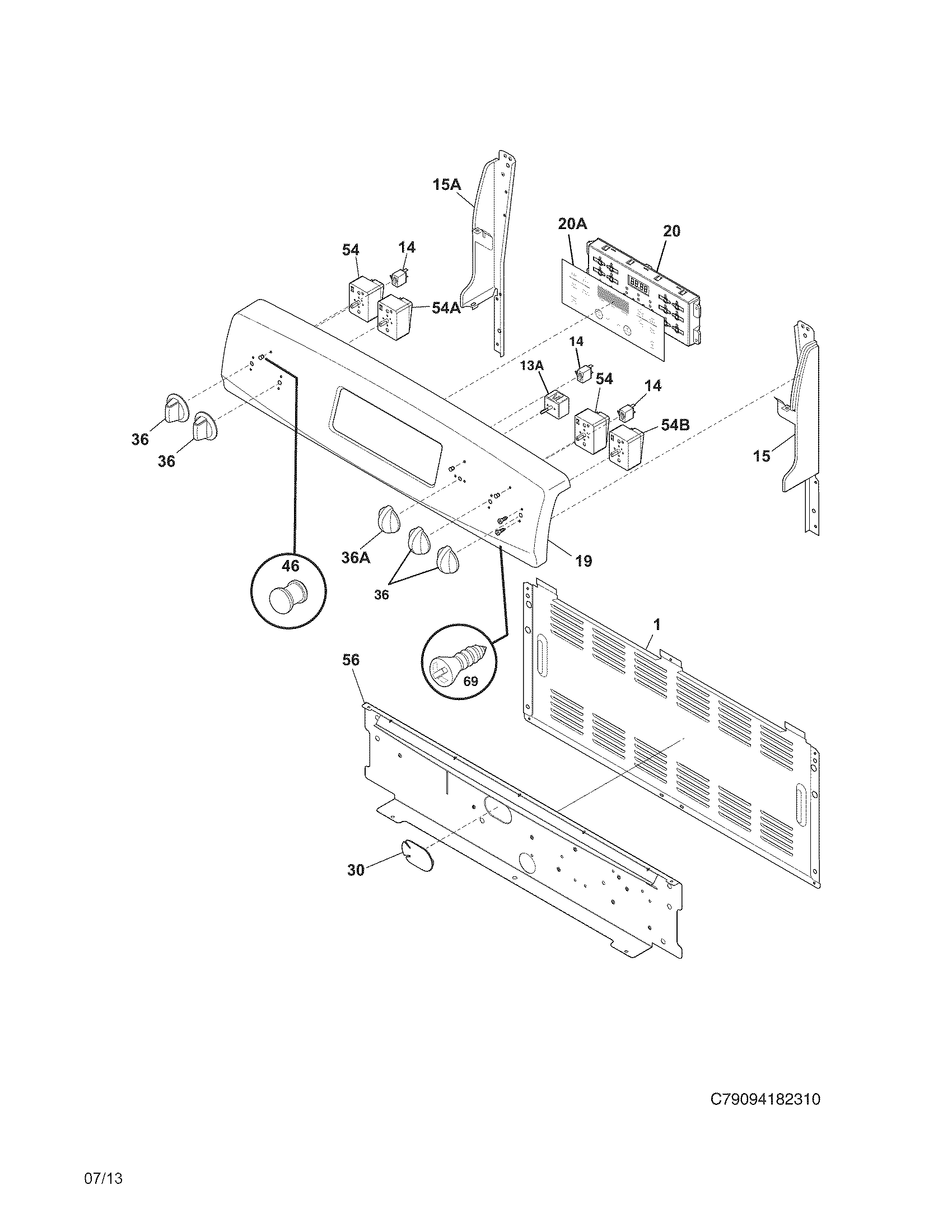 Kenmore 79094184310 backguard diagram