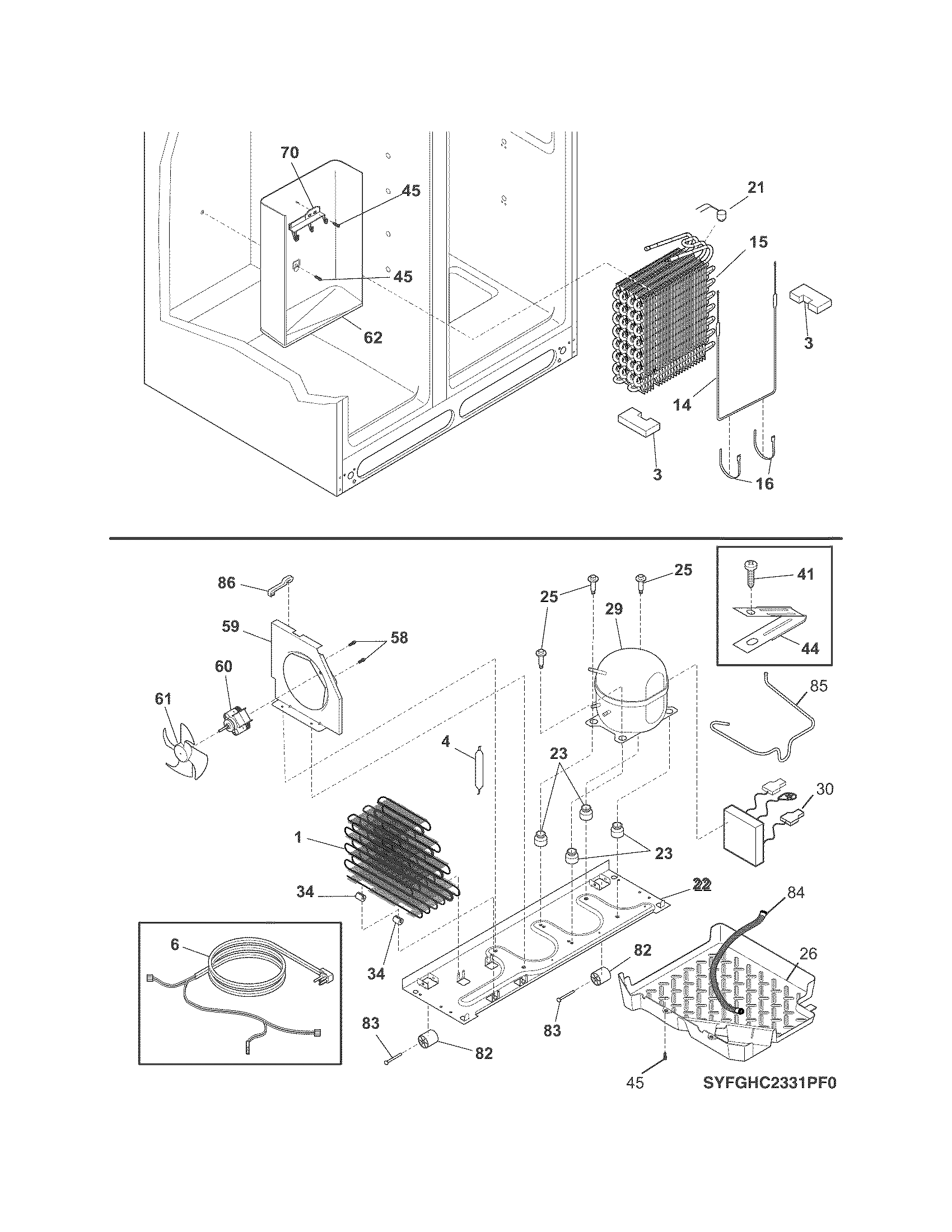 Frigidaire FGHC2331PF5 system diagram