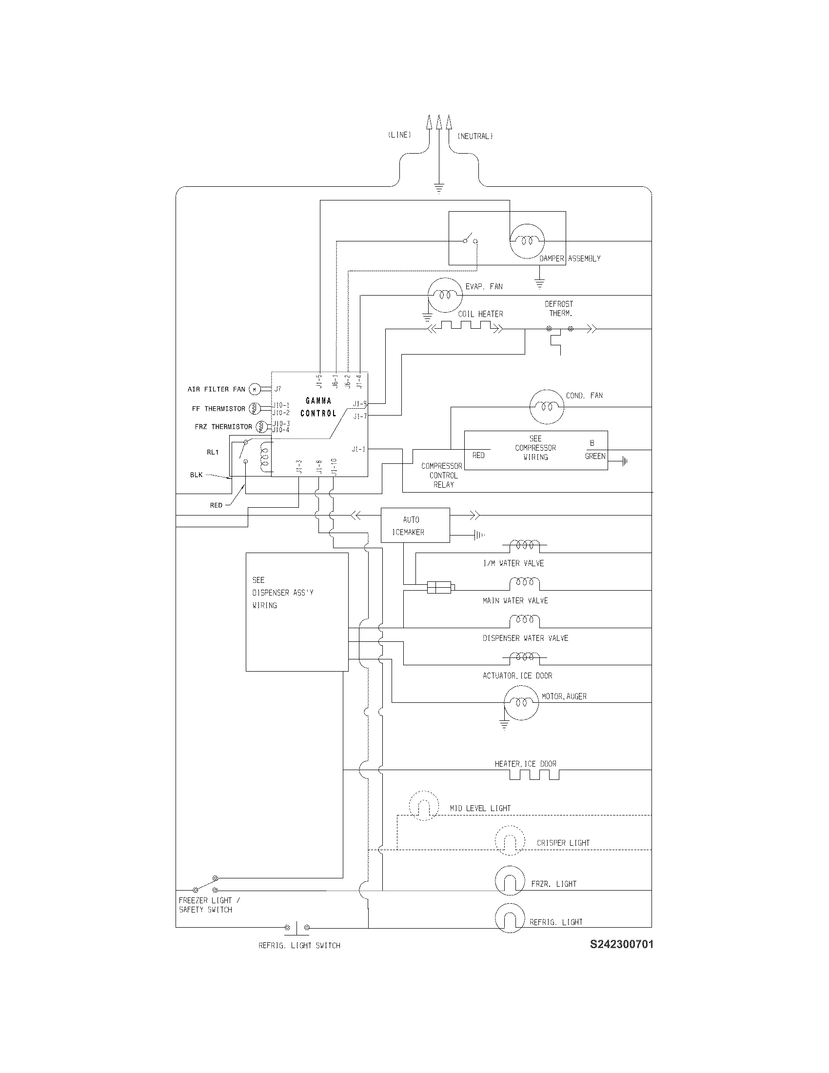 Frigidaire FFHS2322MS9 wiring schematic diagram