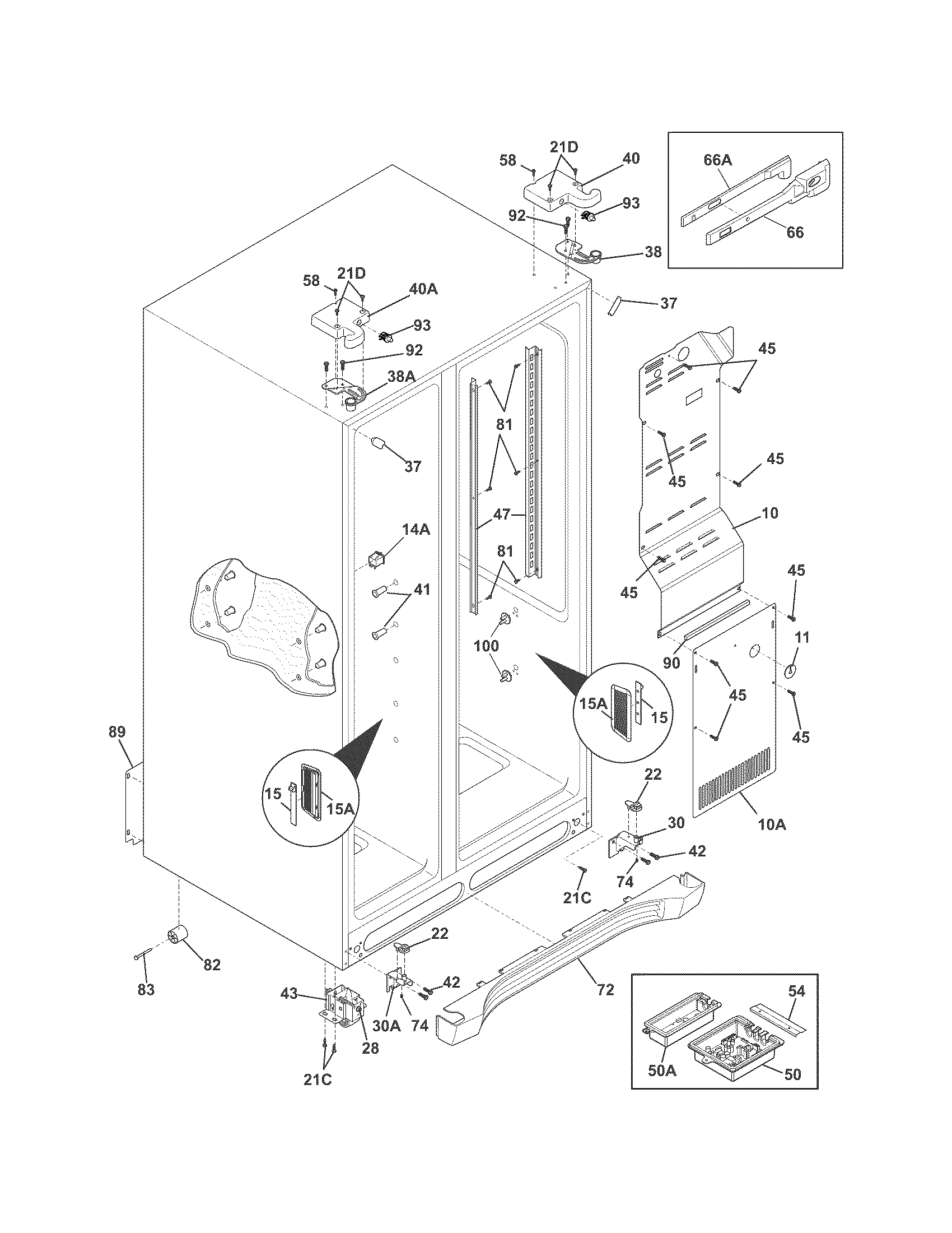 Frigidaire FGHC2355PF4 cabinet diagram