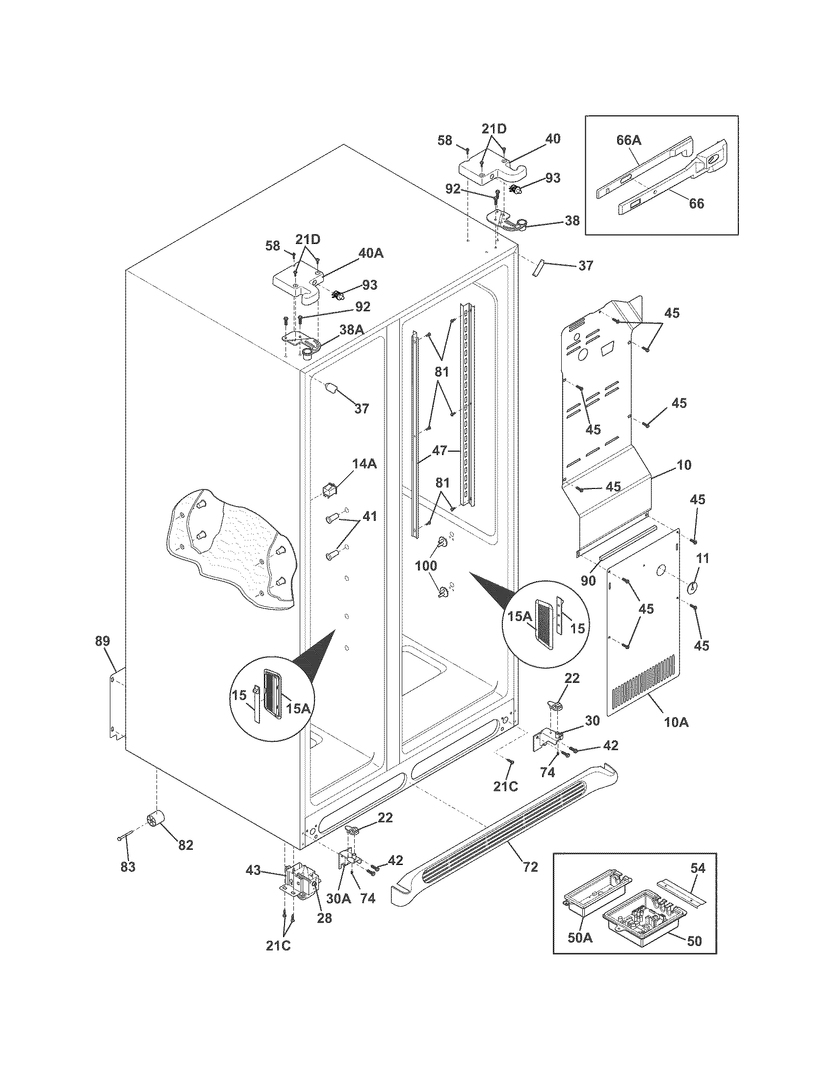 Frigidaire FPHS2399PF2 cabinet diagram
