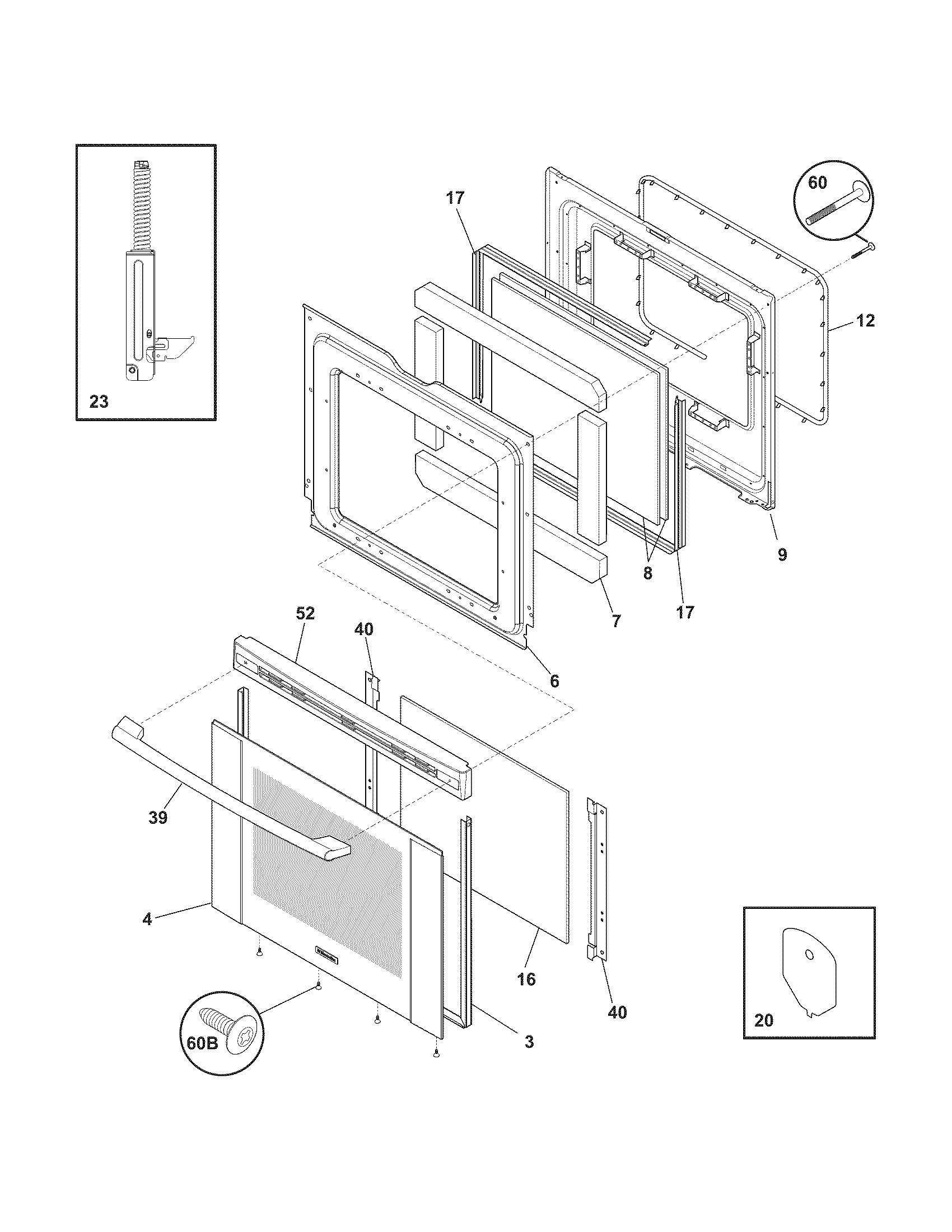 Electrolux CEI30IF4LSB door diagram