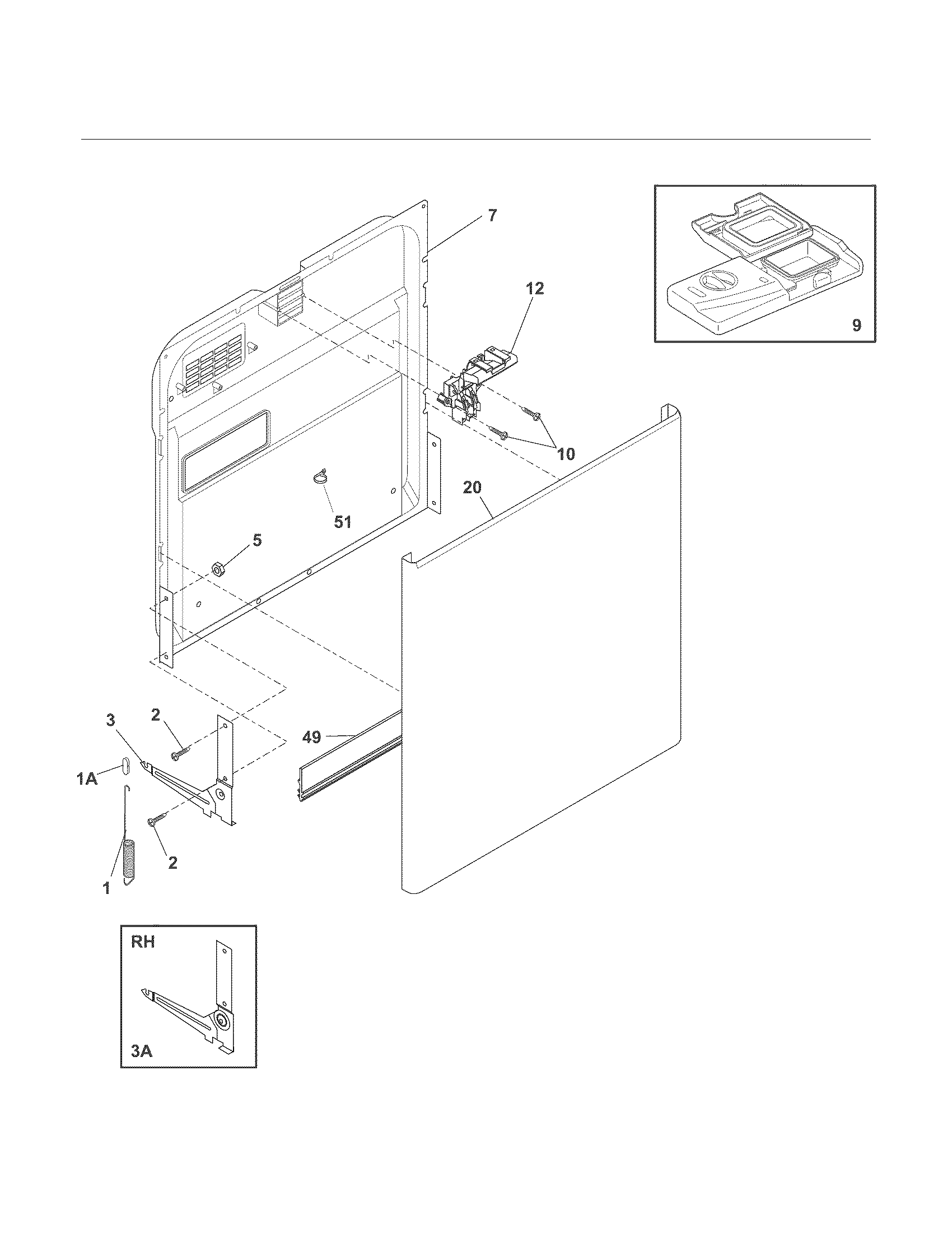 Kenmore 58714019409B door diagram