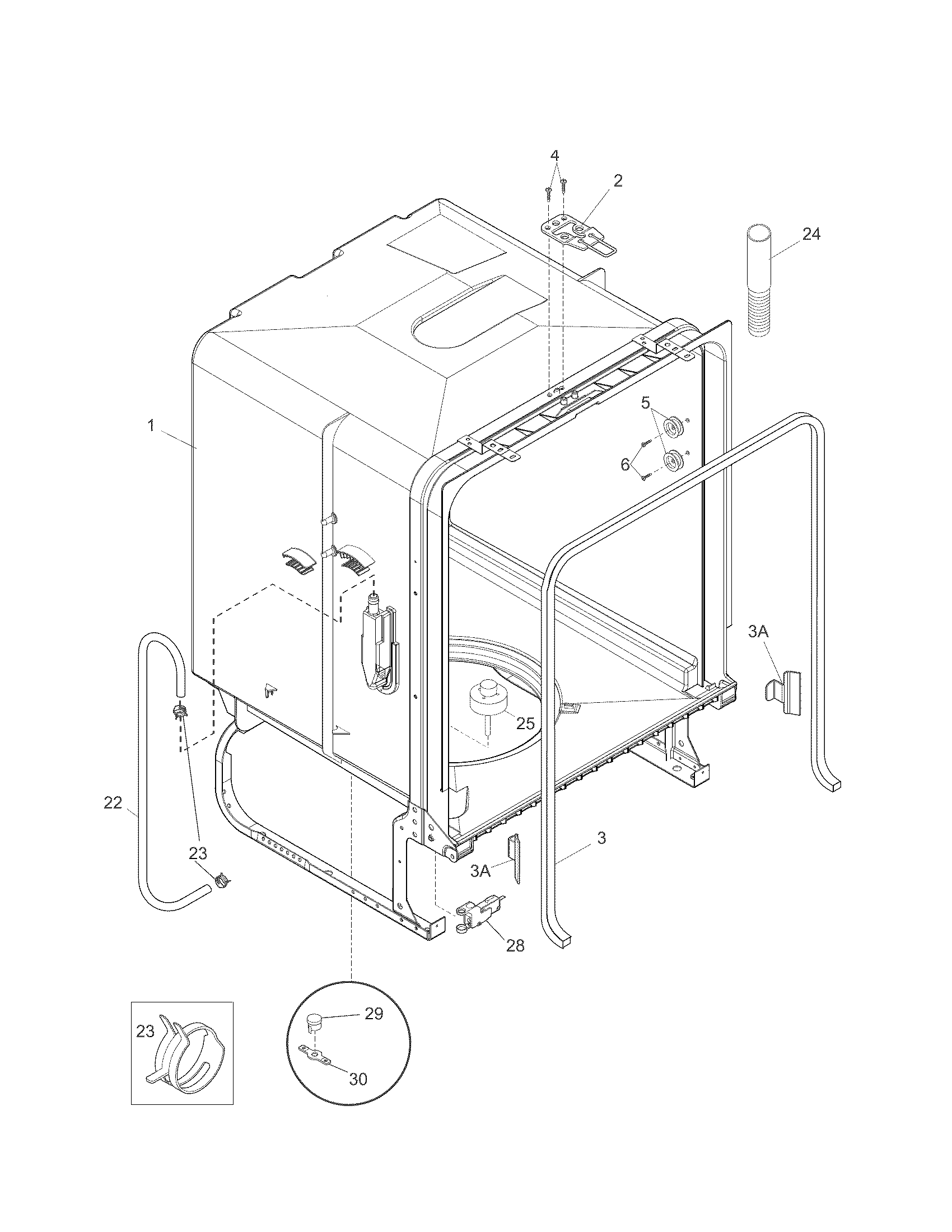 Kenmore 58714019409B tub diagram