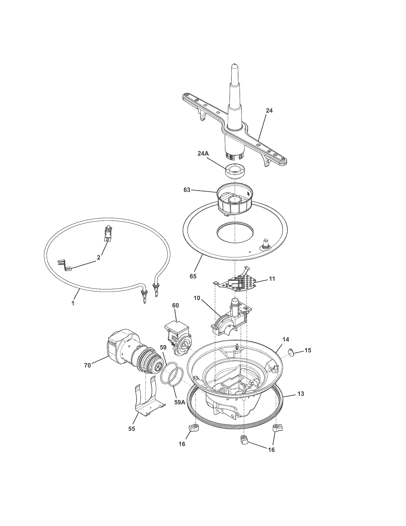Kenmore 58714019409B motor & pump diagram