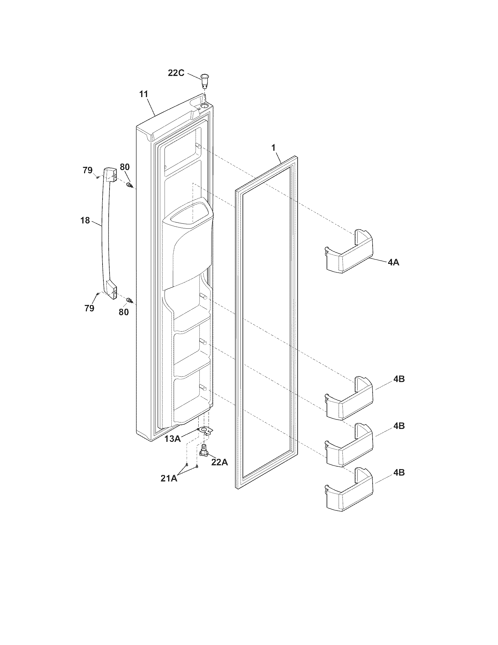 Electrolux EI23CS65KS2 freezer door diagram
