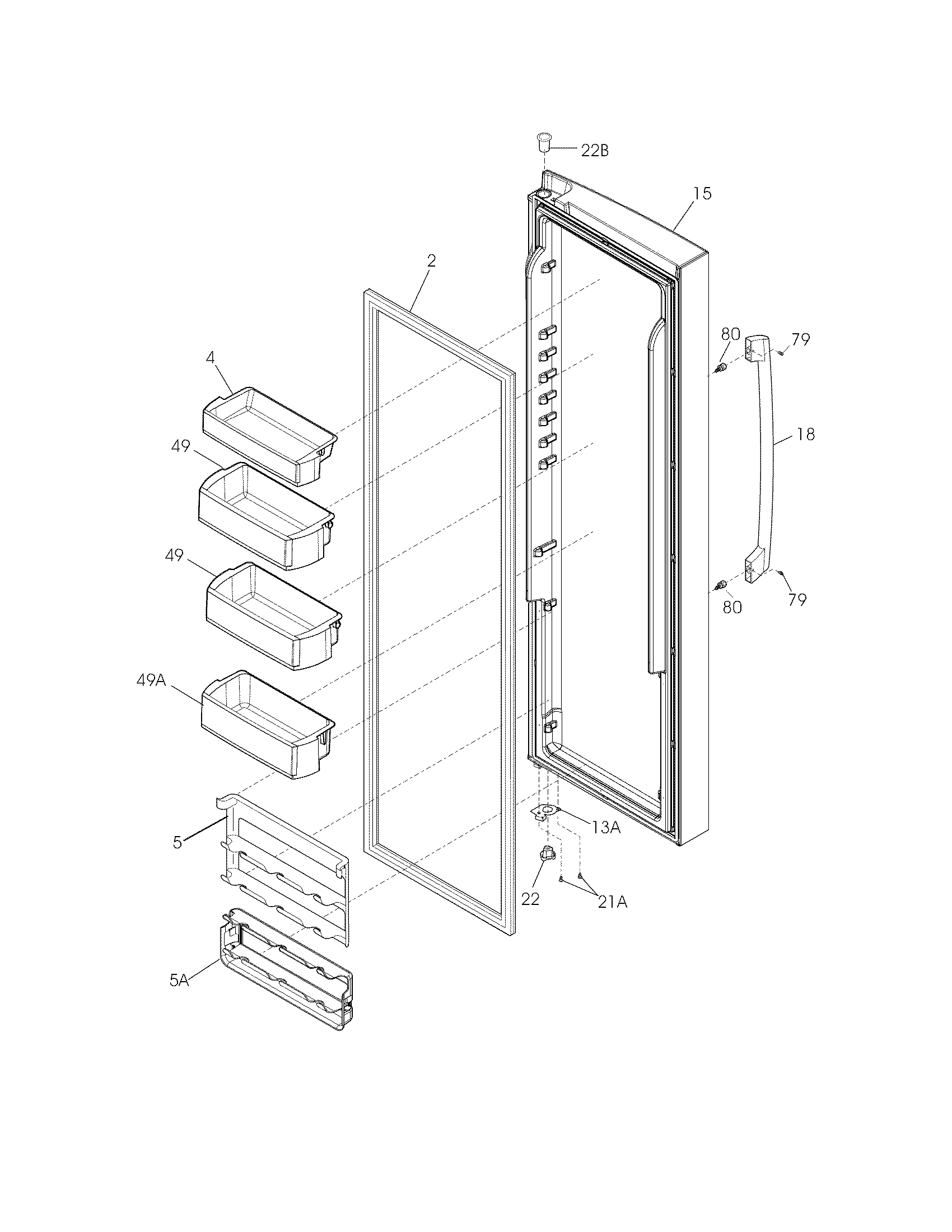 Electrolux EI23CS65KS2 refrigerator door diagram