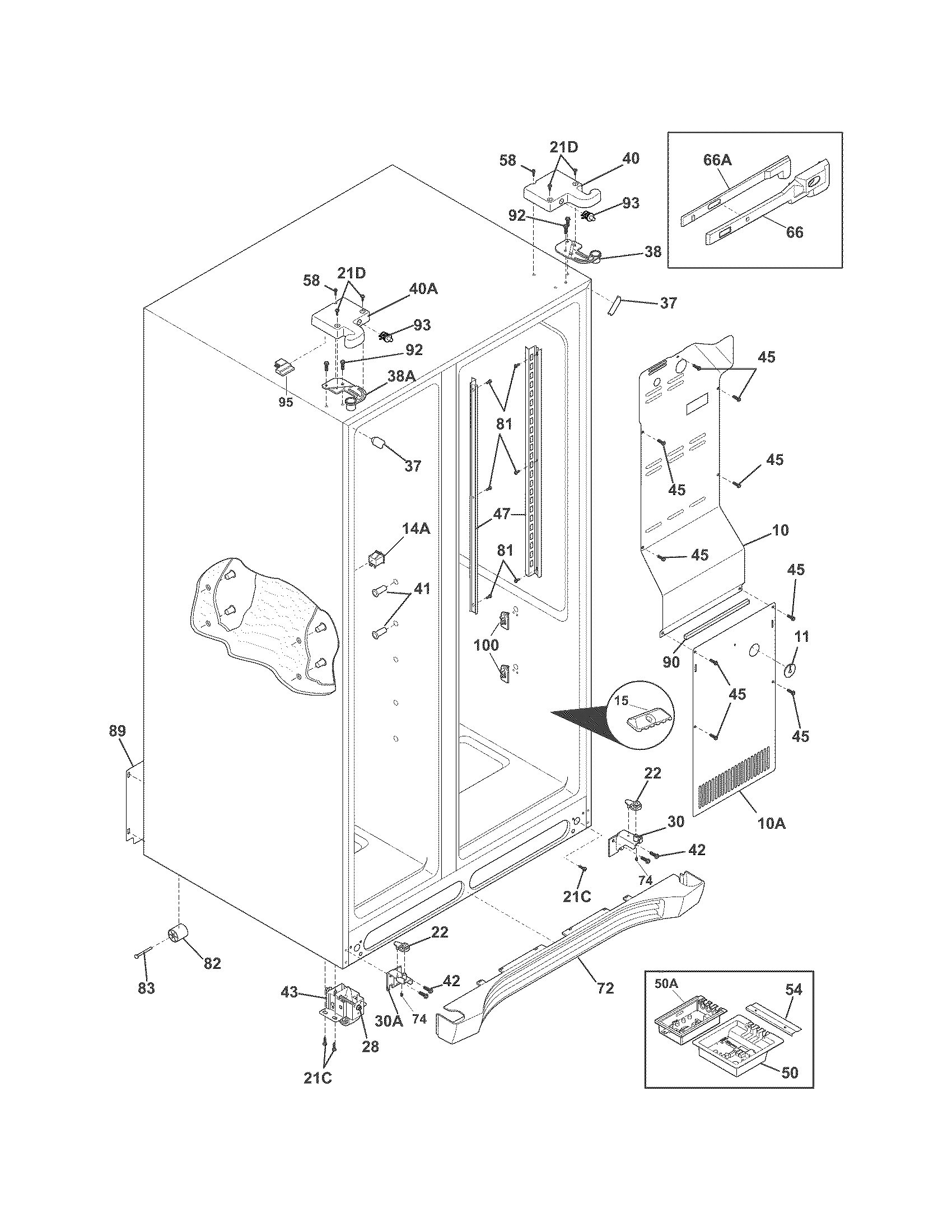 Electrolux EI23CS65KS2 cabinet diagram