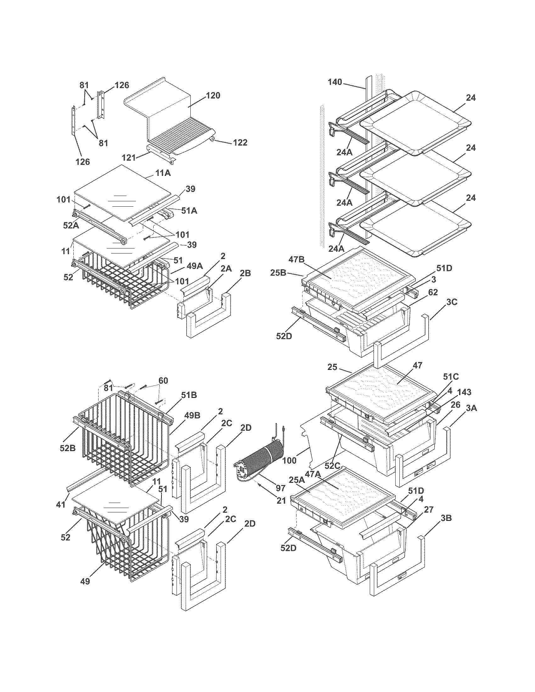 Electrolux EI23CS65KS2 shelves diagram
