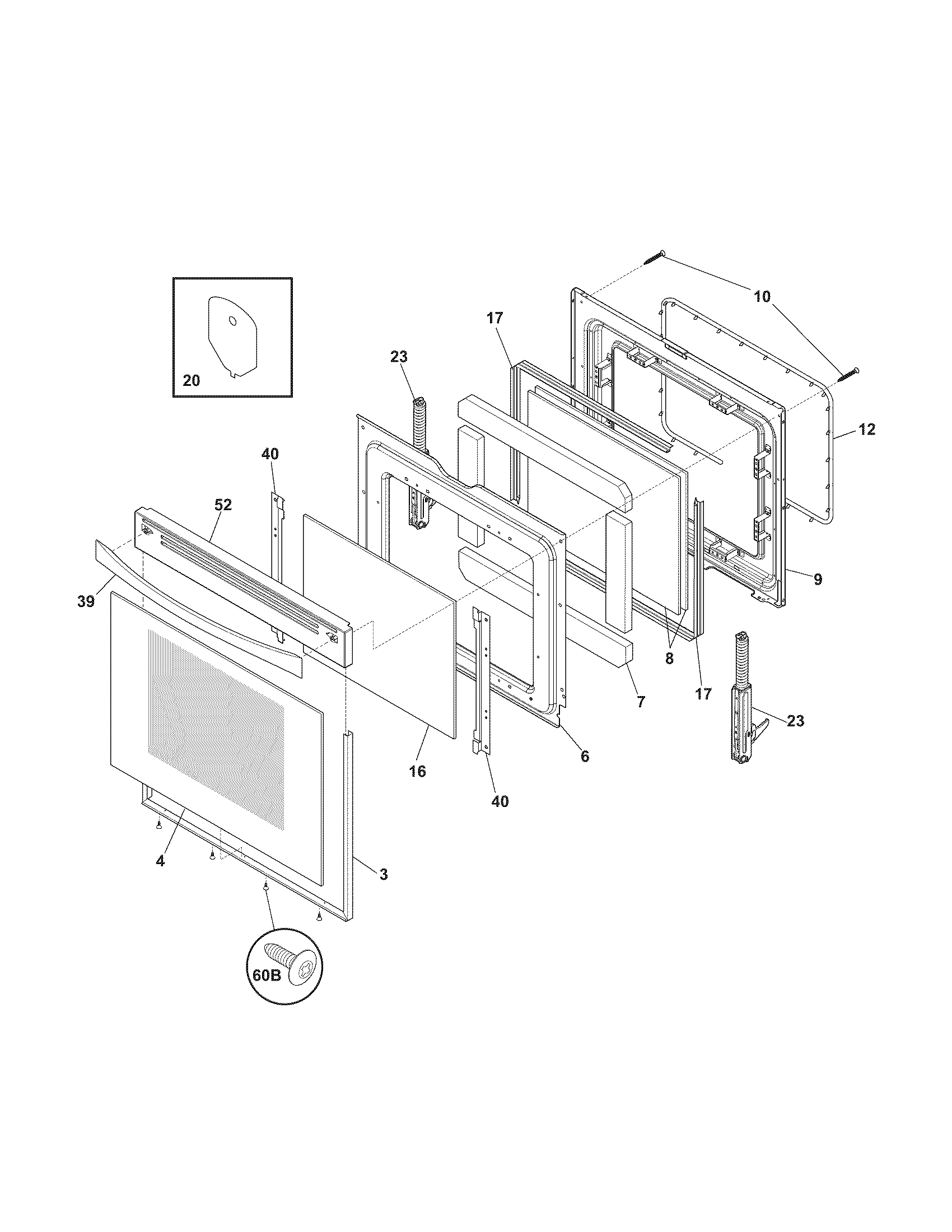 Kenmore Elite 79095069310 door diagram