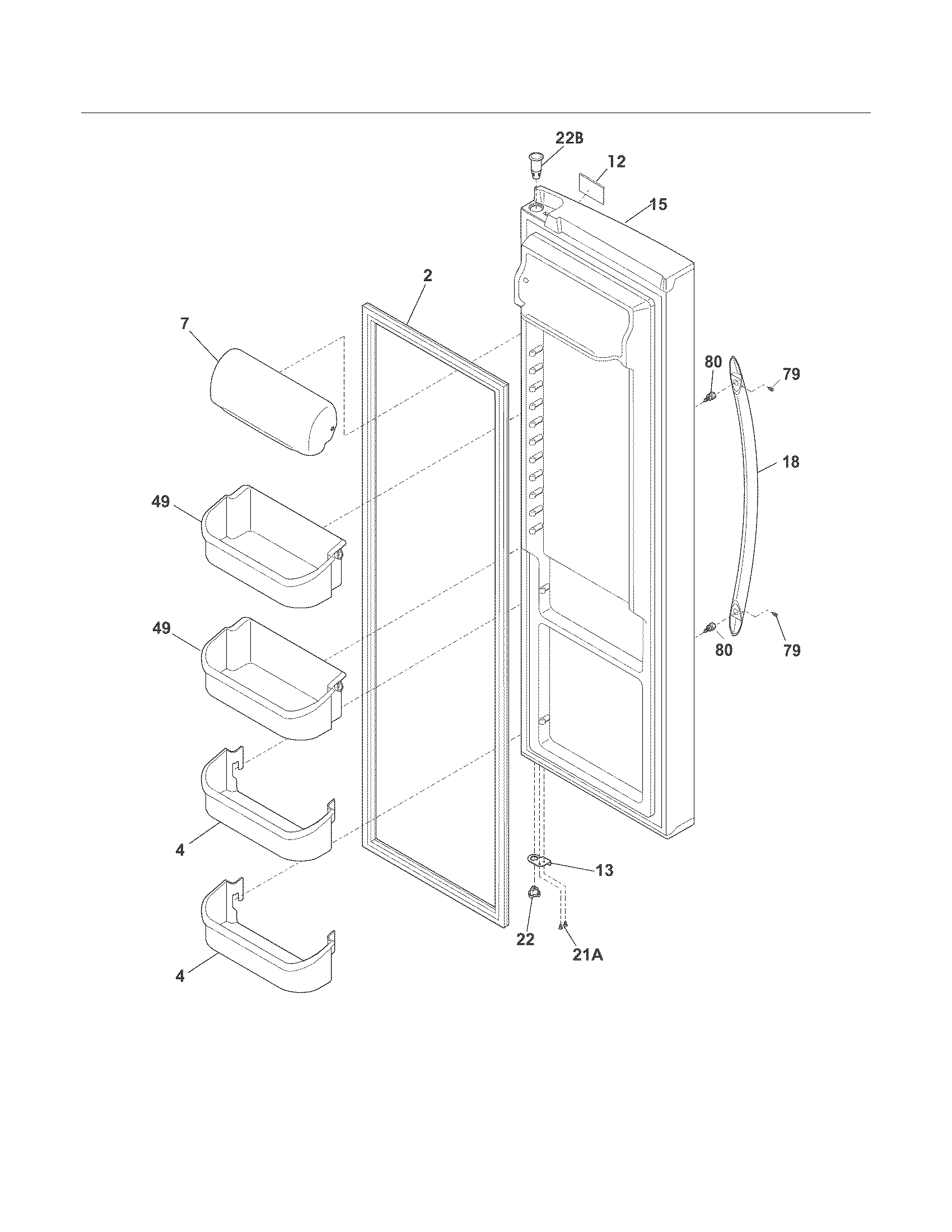 Crosley CRSH268MB7 refrigerator door diagram