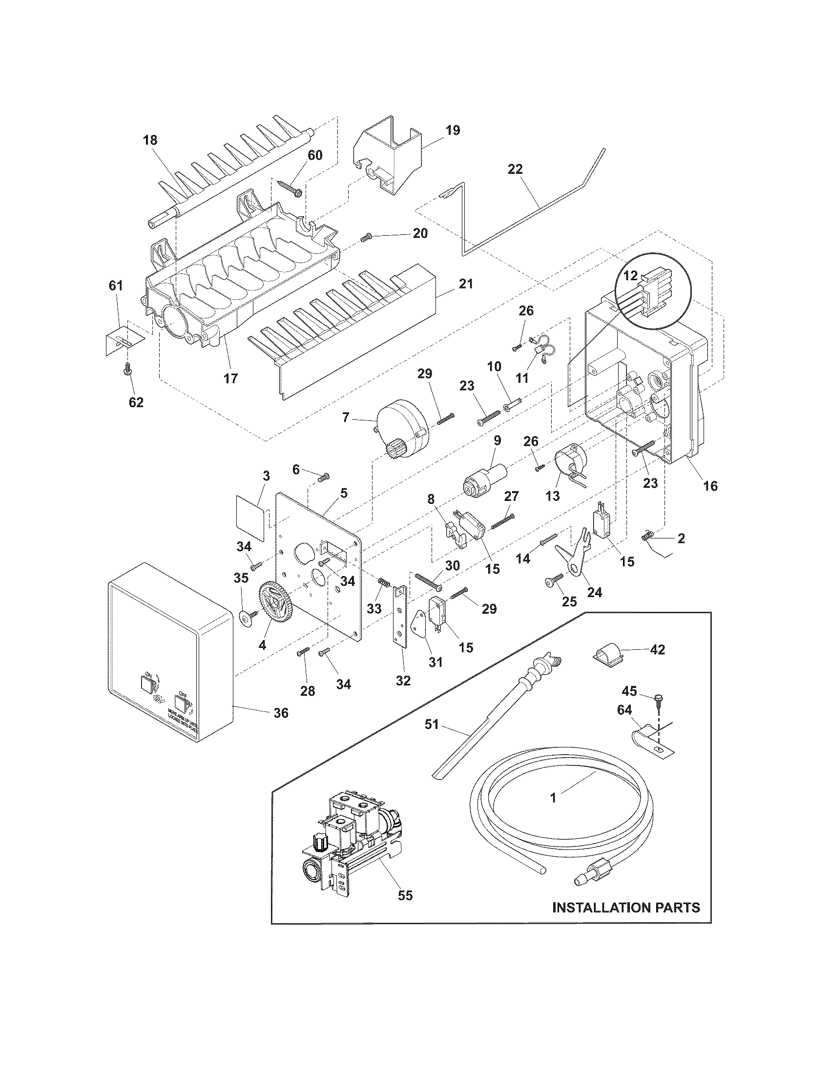 Crosley CRSH268MB7 ice maker diagram