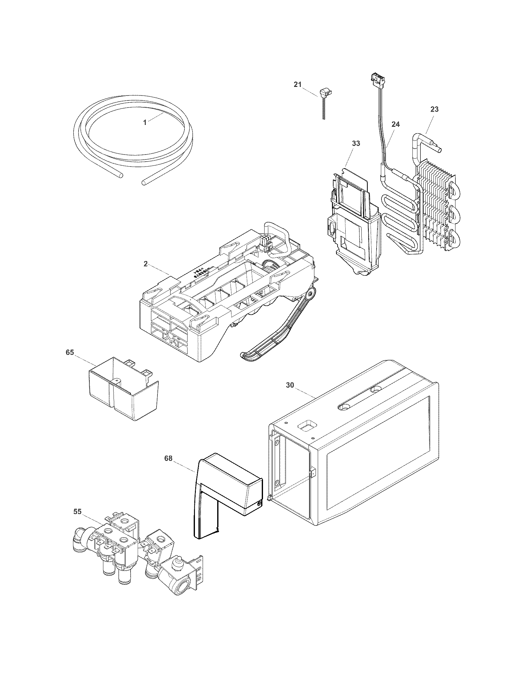 Electrolux EI23BC35KW6 fresh food ice maker diagram