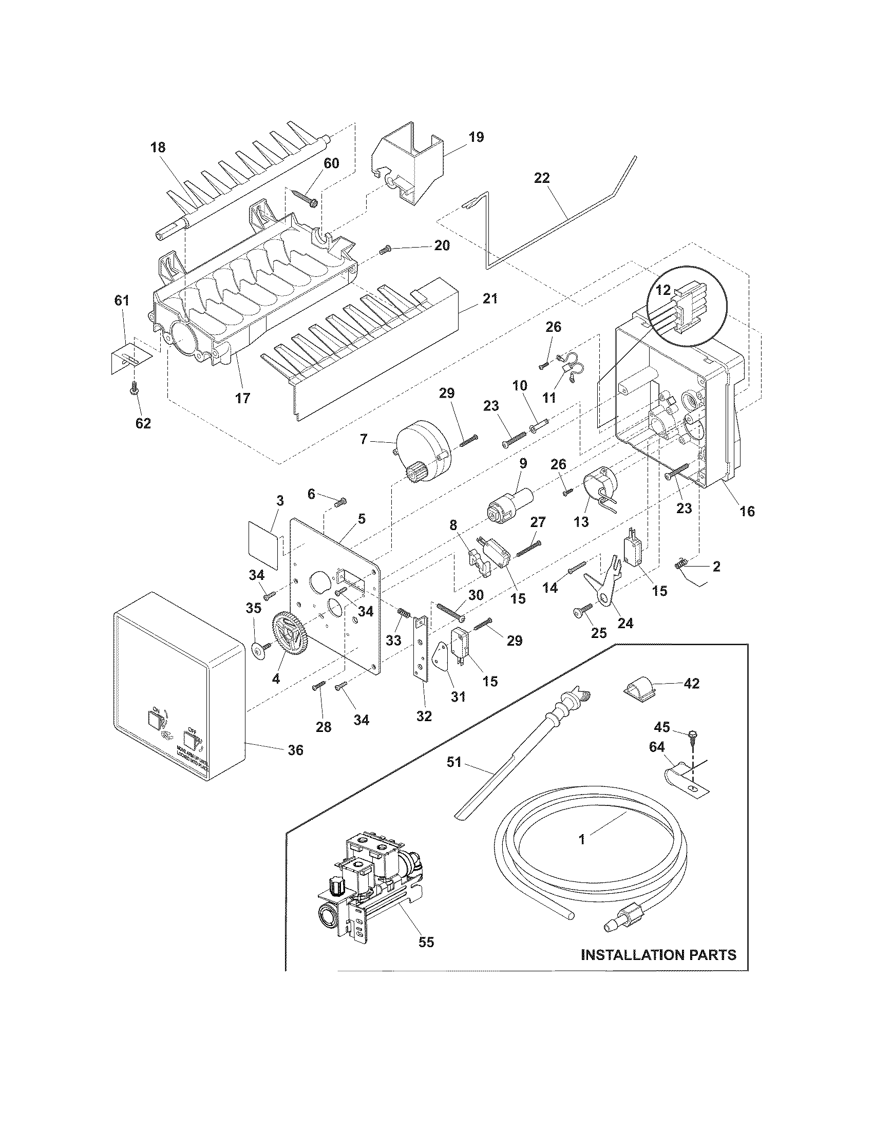 Crosley CRSH268MB8 ice maker diagram