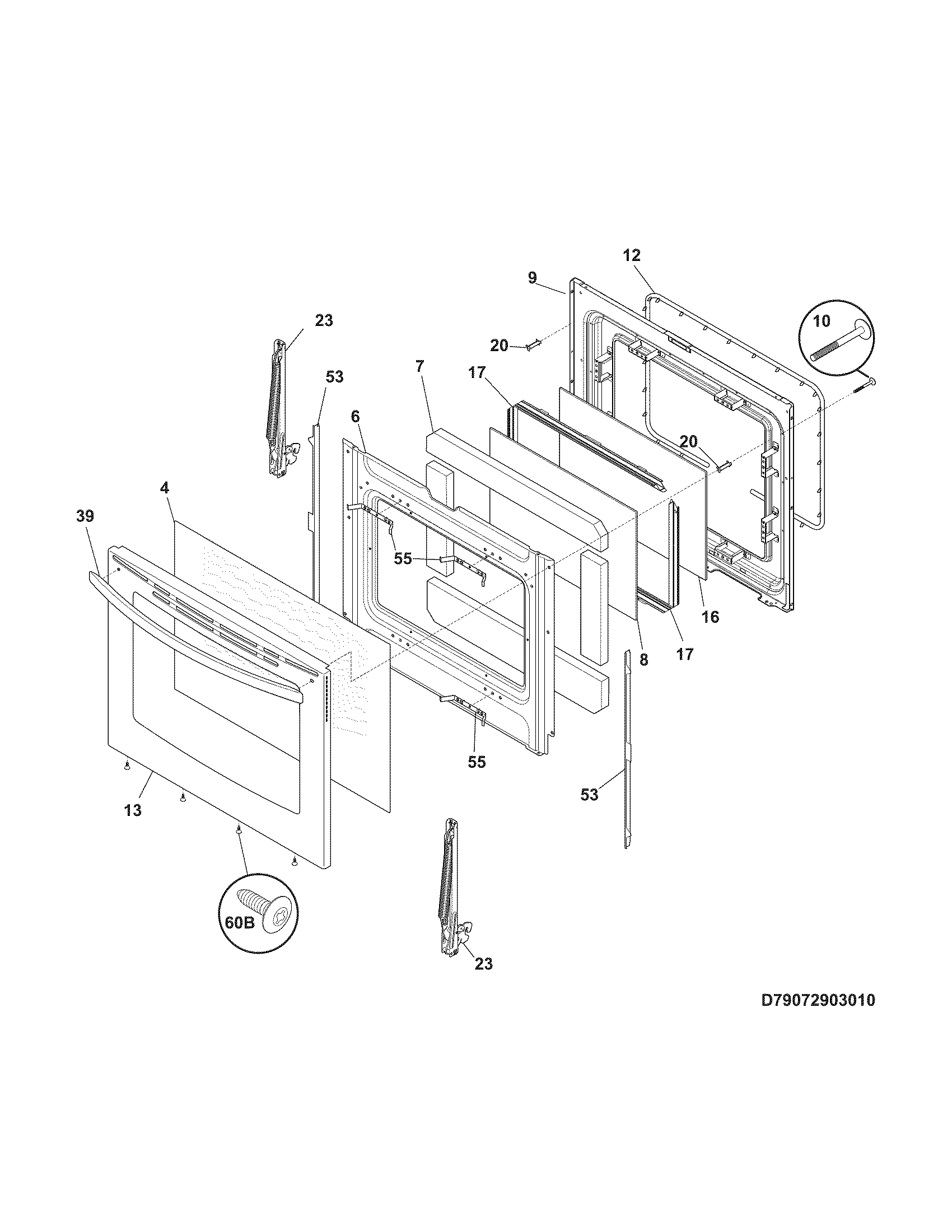 Kenmore 79074043310 door diagram