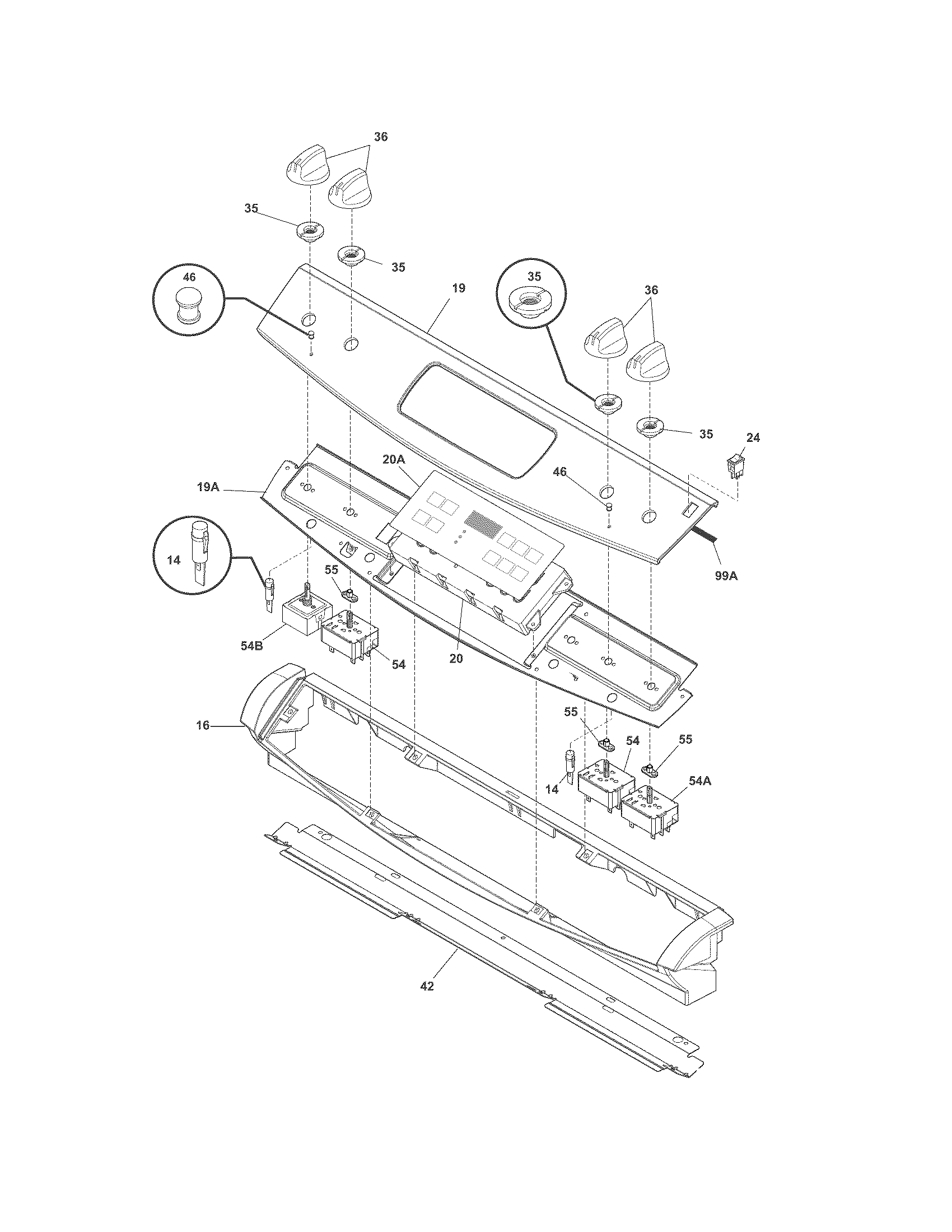 Frigidaire FFES3025PSA backguard diagram