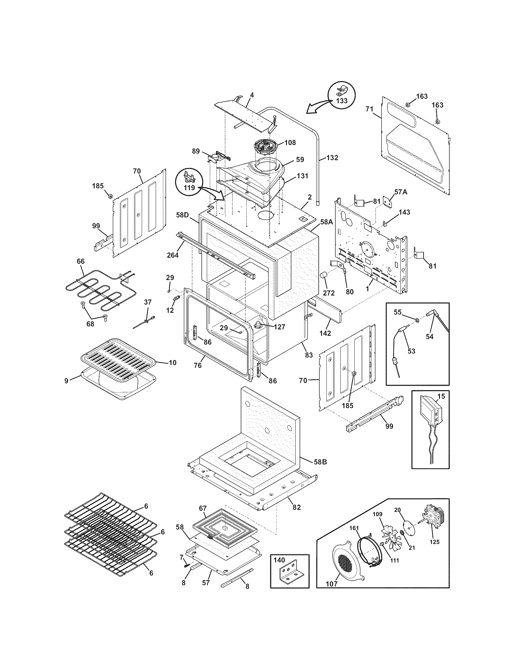 Kenmore Elite 79048183002 upper oven diagram