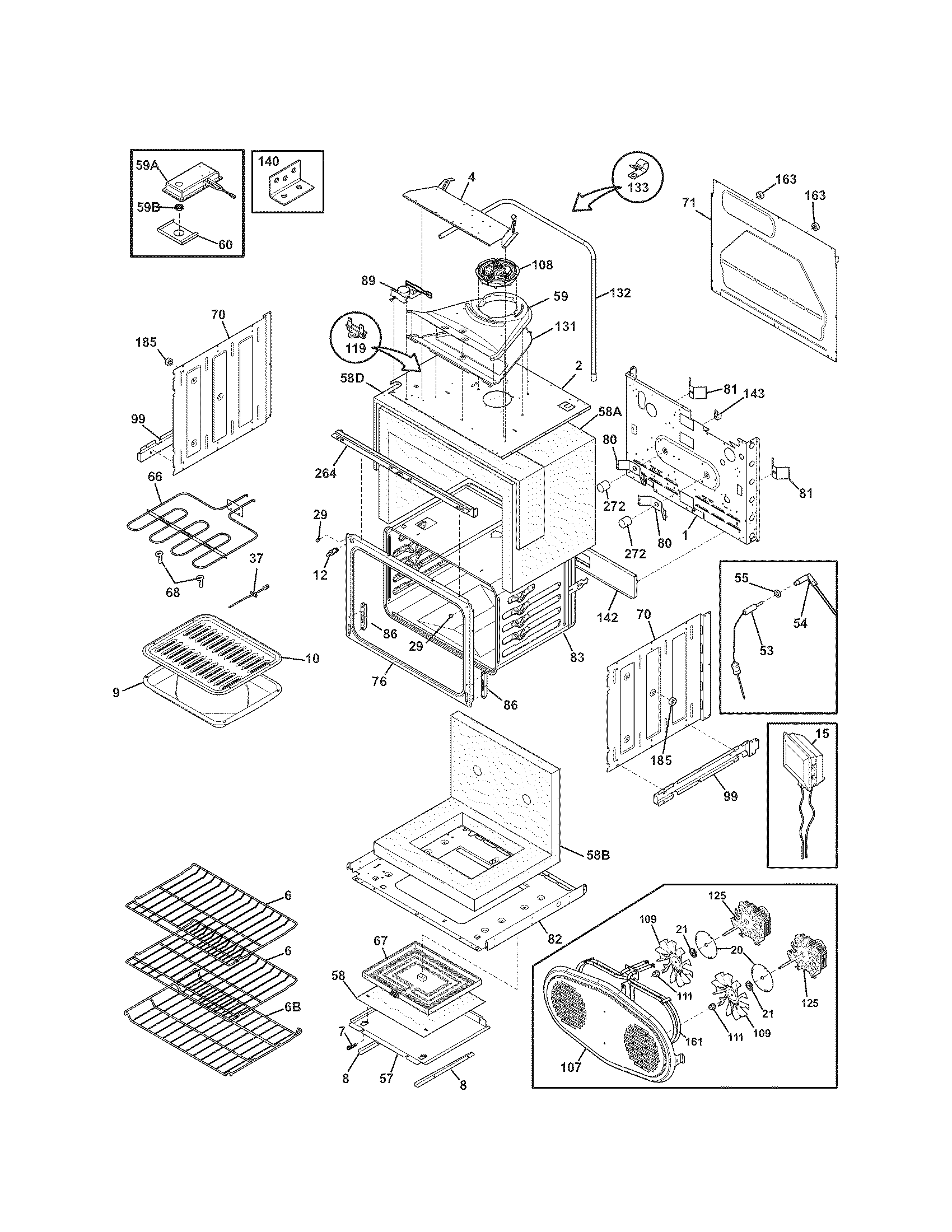 Kenmore Elite 79048193002 upper oven diagram