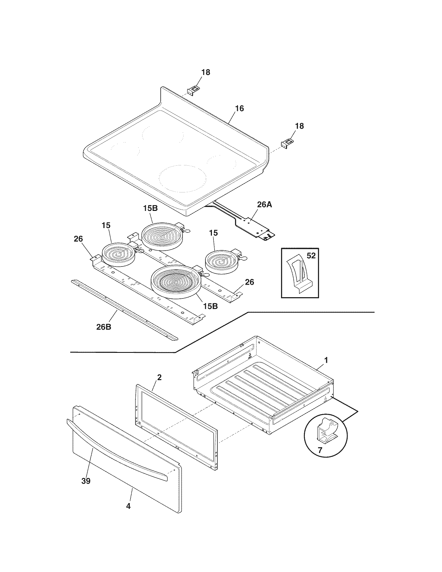 Kenmore 79094053310 top/drawer diagram