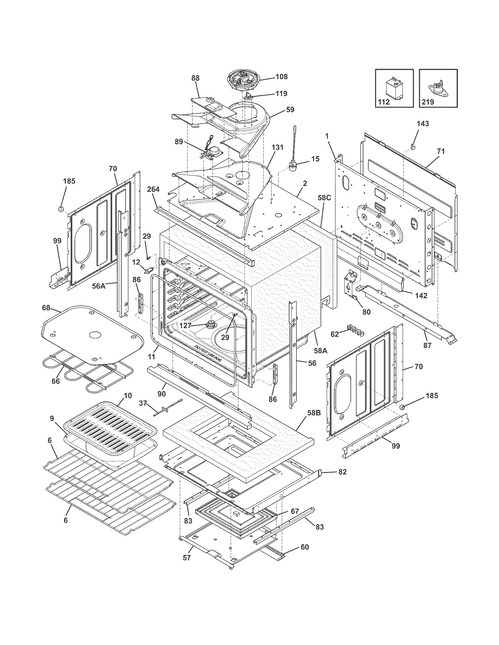 Frigidaire FFEW3025PWB body diagram