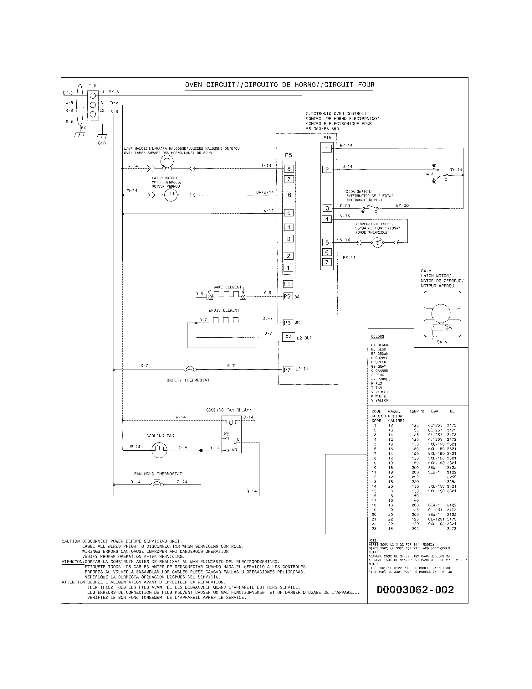 Frigidaire FFEW2725PSA wiring diagram diagram
