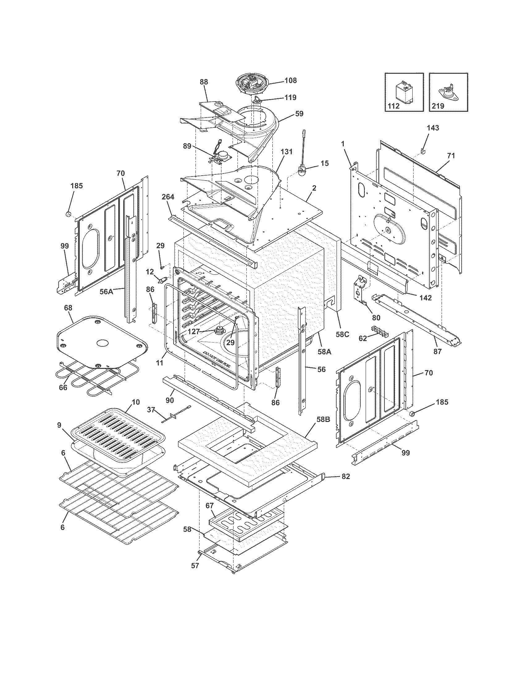 Frigidaire FFEW2725PBA body diagram