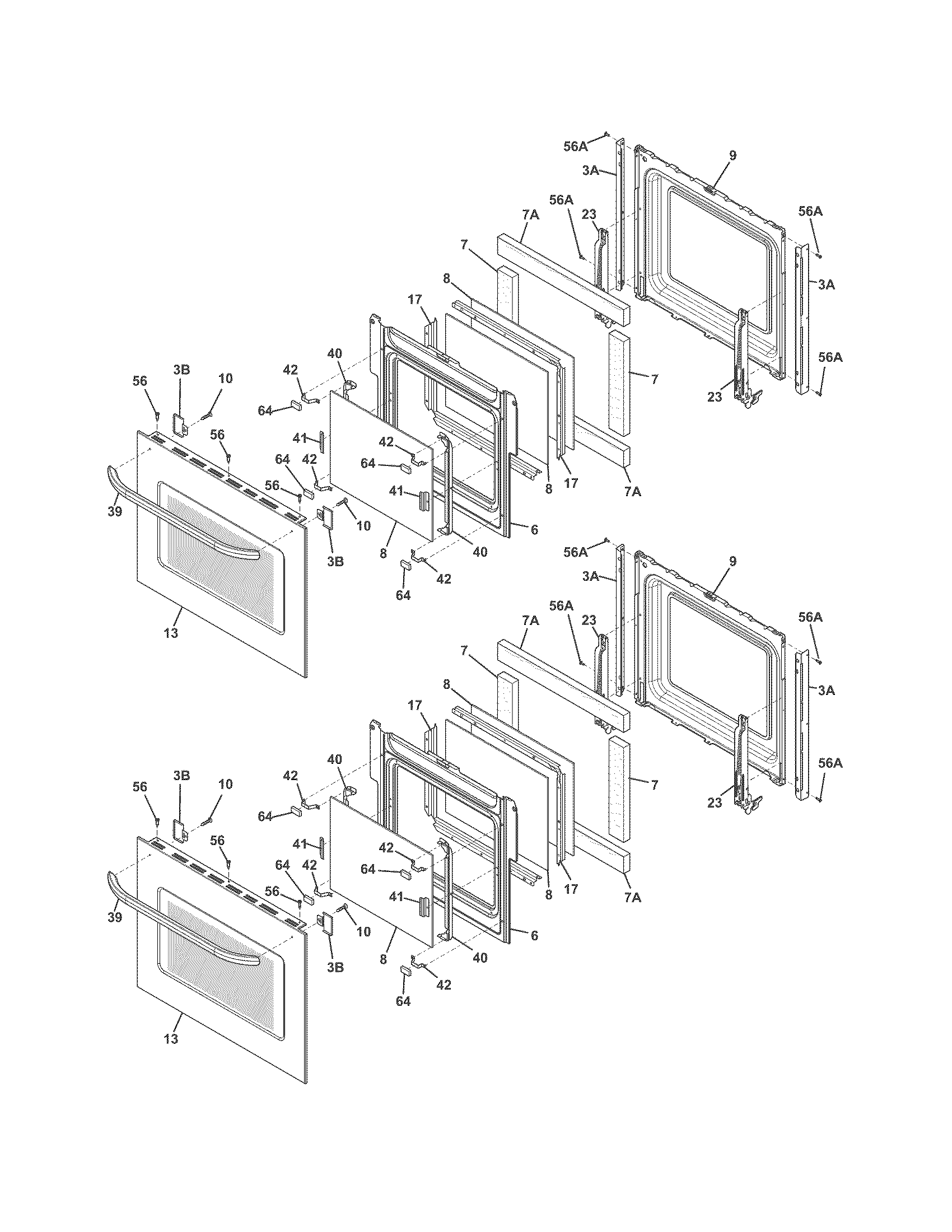 Frigidaire FFET2725PSA doors diagram