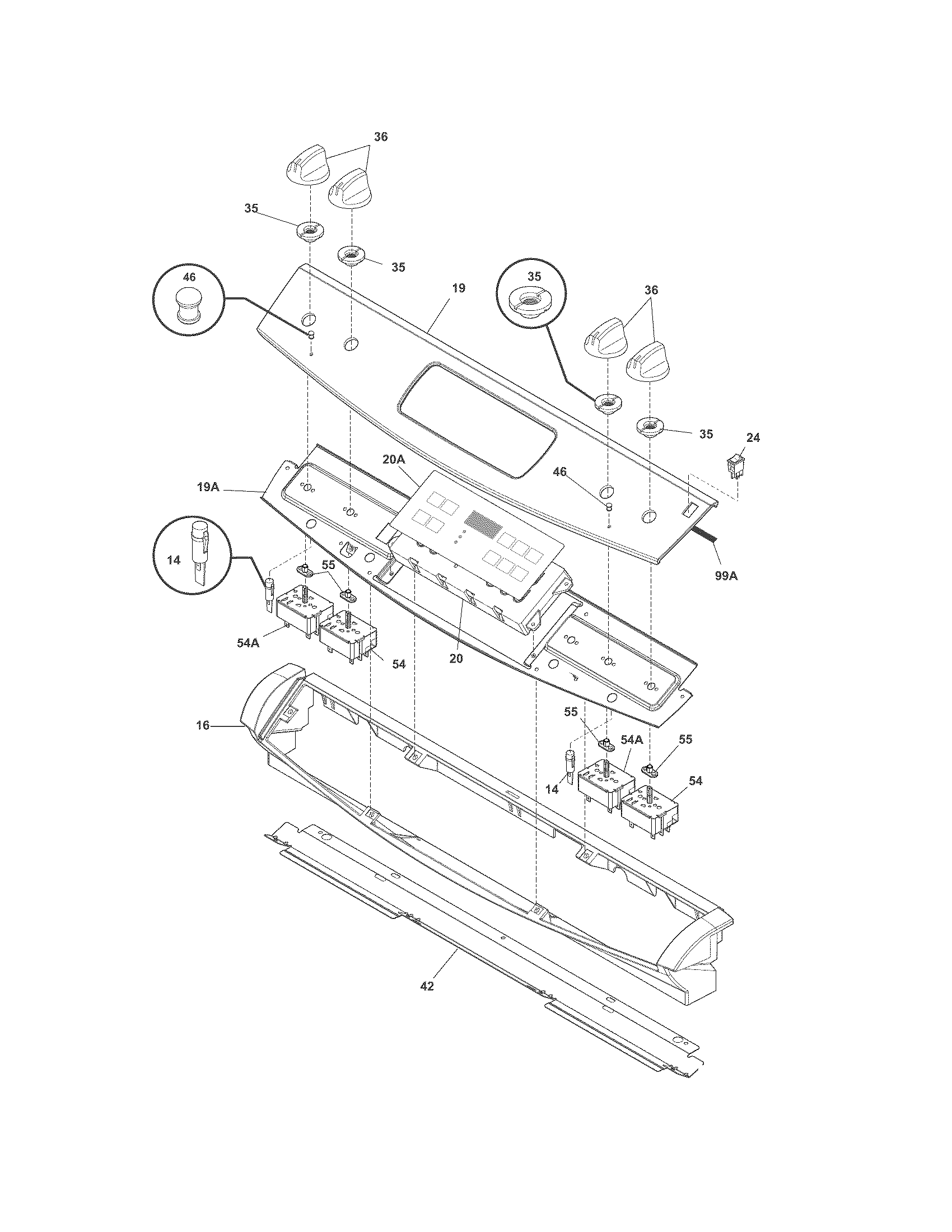 Frigidaire FFED3015PBA backguard diagram