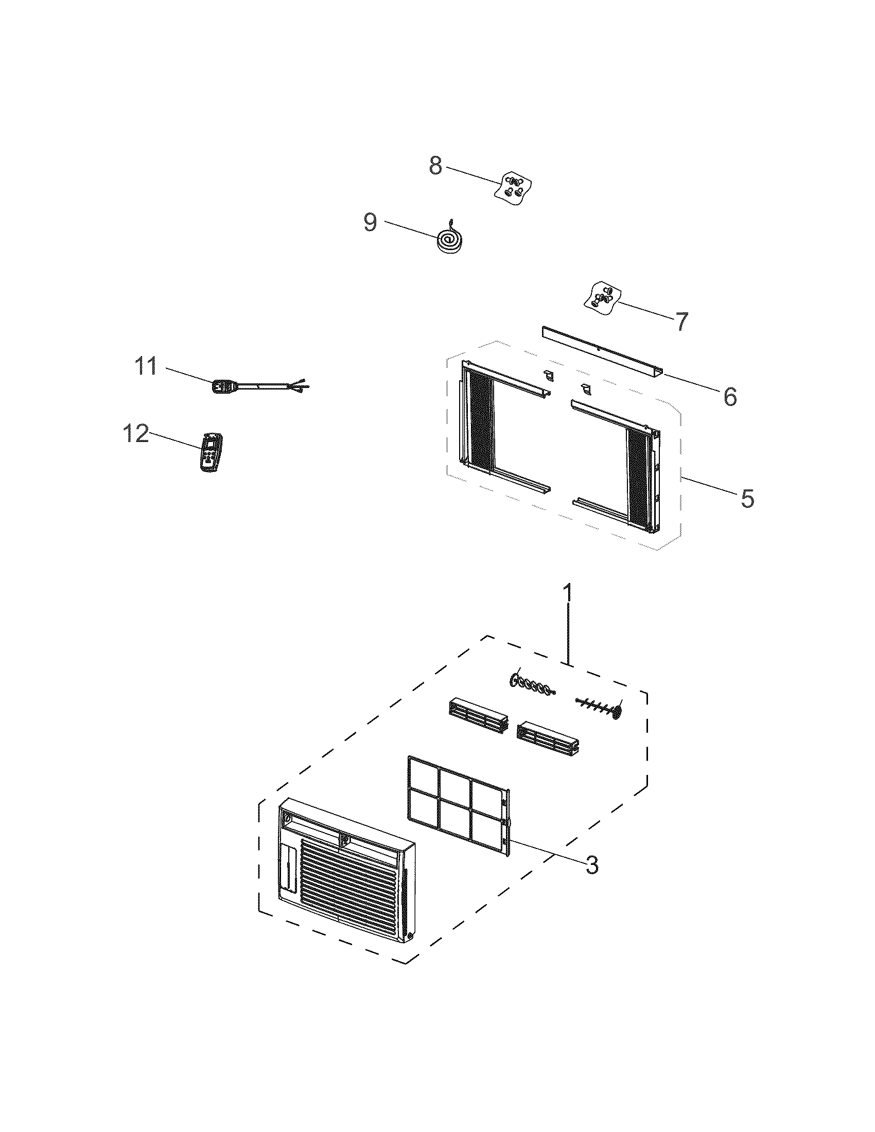 Frigidaire FRA054XT714 recommended spare parts diagram