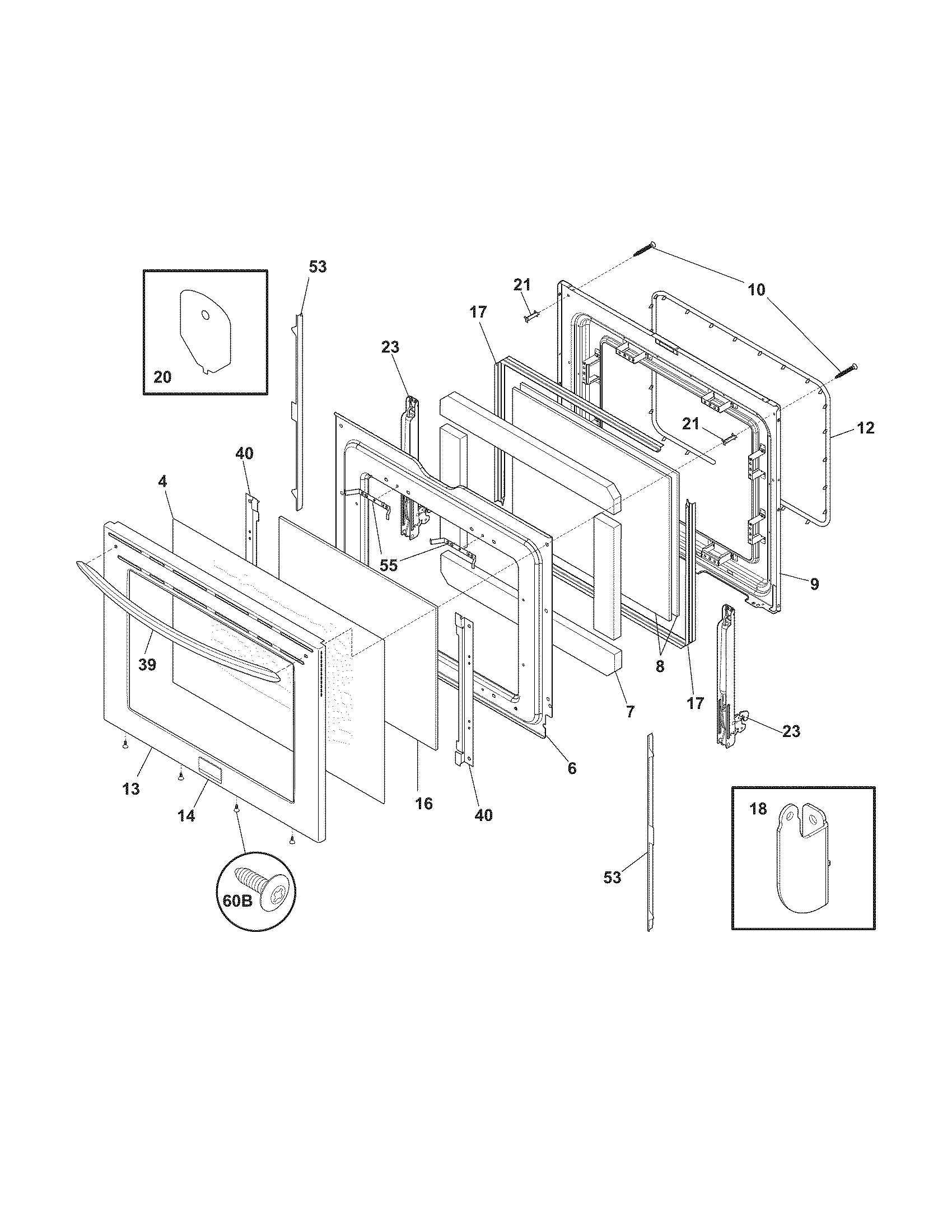 Frigidaire CGIF3061NFC door diagram