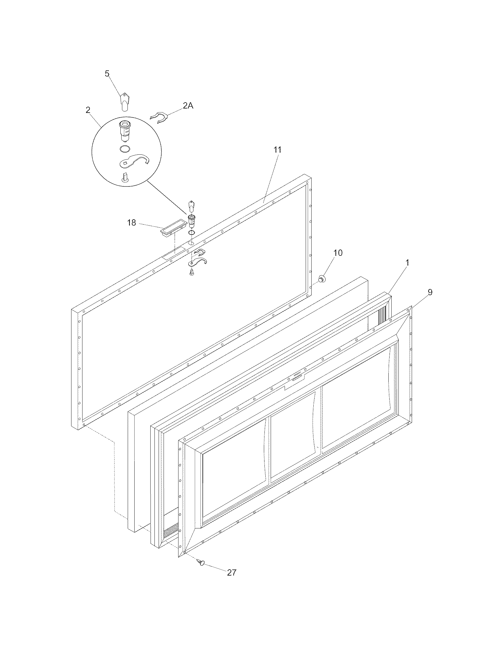 Kelvinator KCS050LW1 door diagram