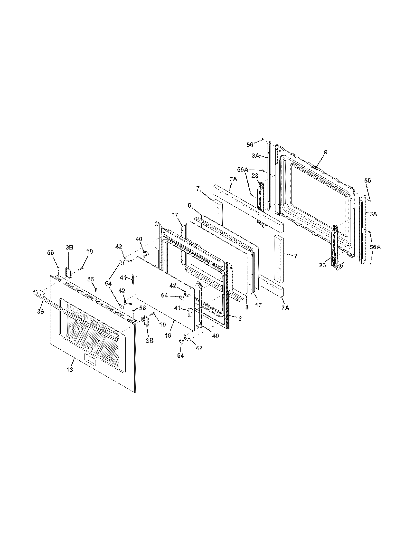 Frigidaire FPEW3085PFB door diagram
