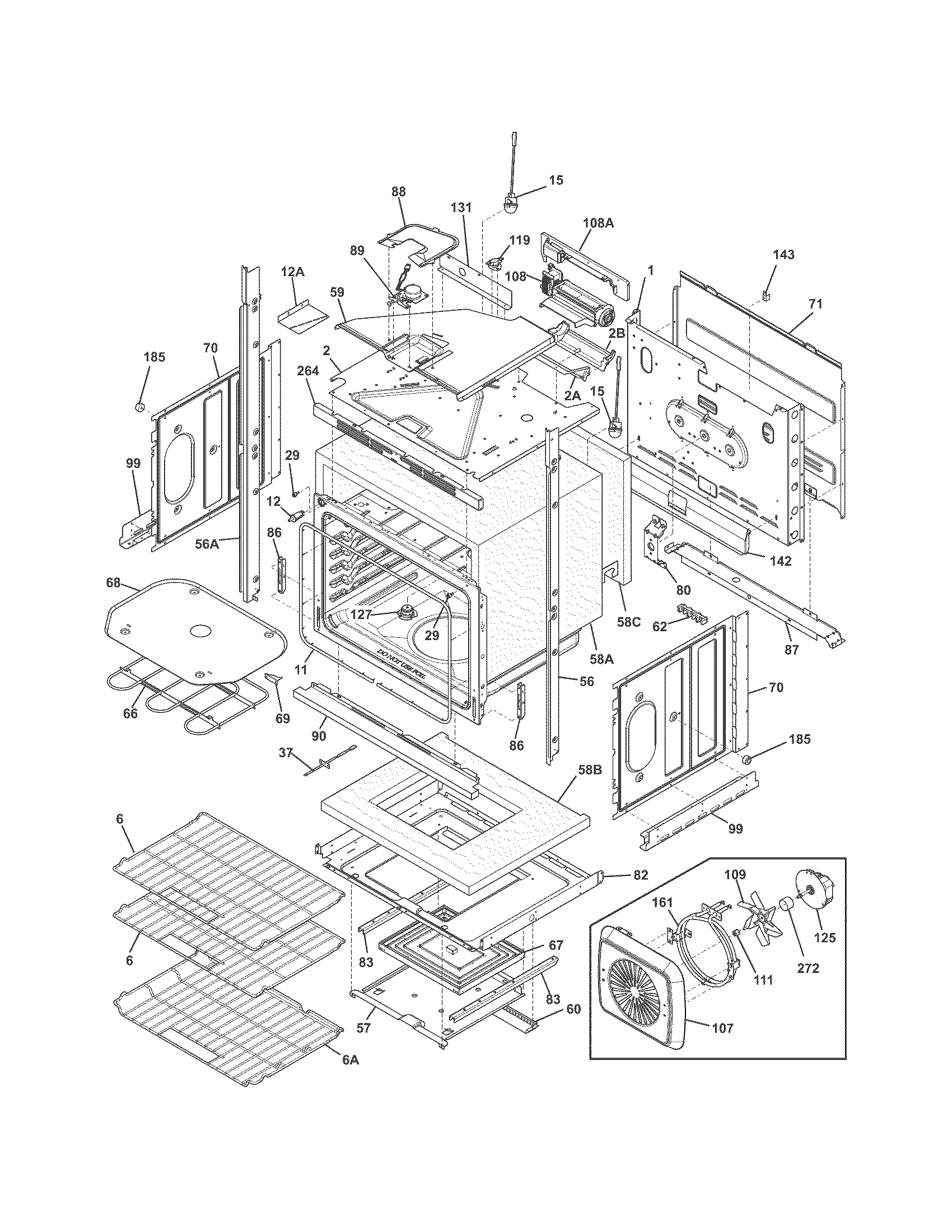 Frigidaire FGET3065PBB lower oven diagram