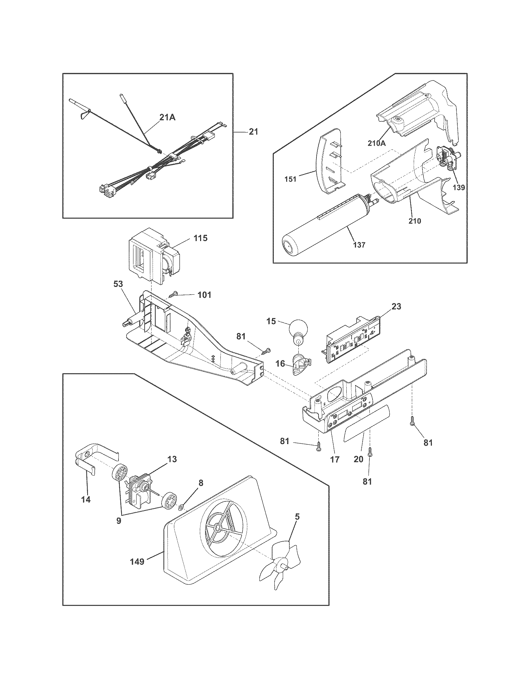 Frigidaire FFHS2322MBC controls diagram