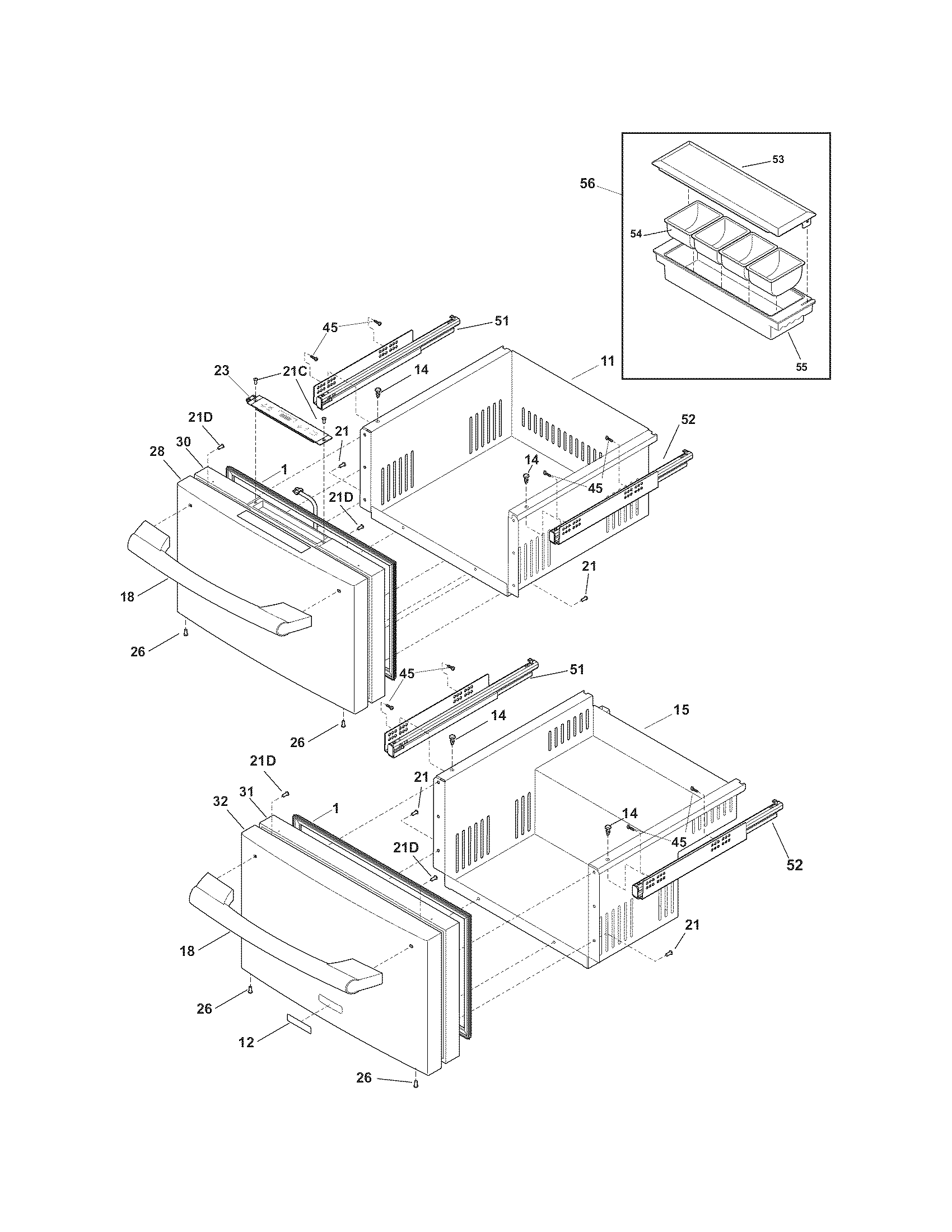 Electrolux EI24RD65KS0 door diagram