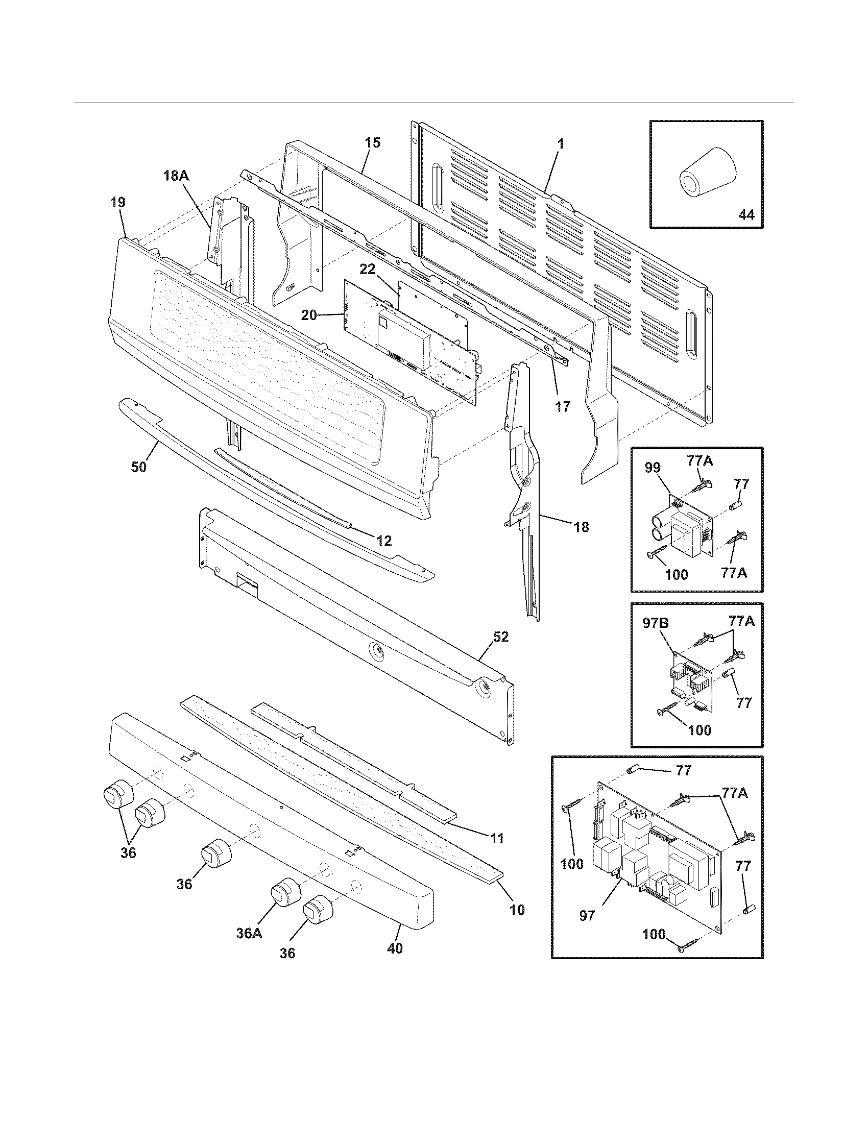 Electrolux EI30GF55GSK backguard diagram