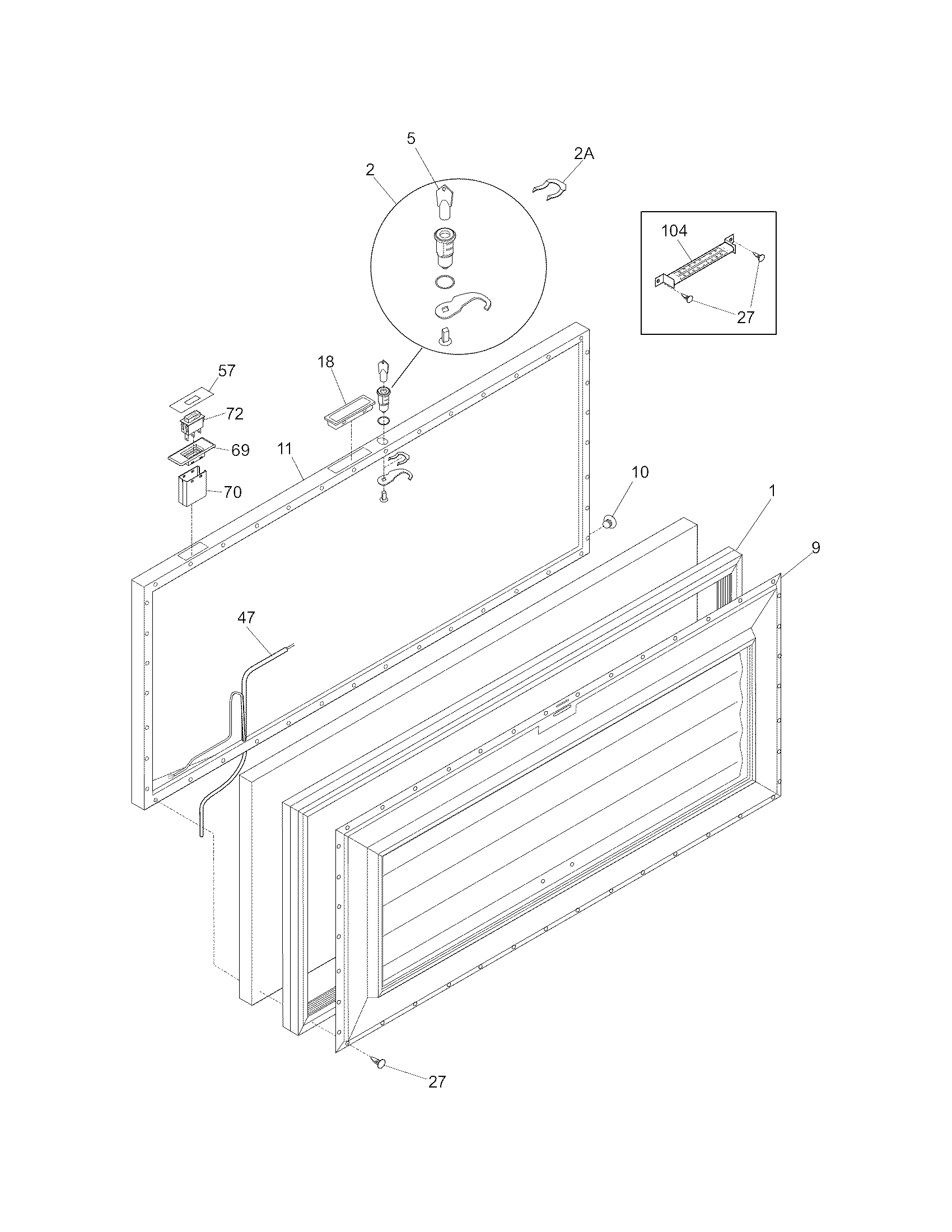 Frigidaire FCC2071FW2 door diagram