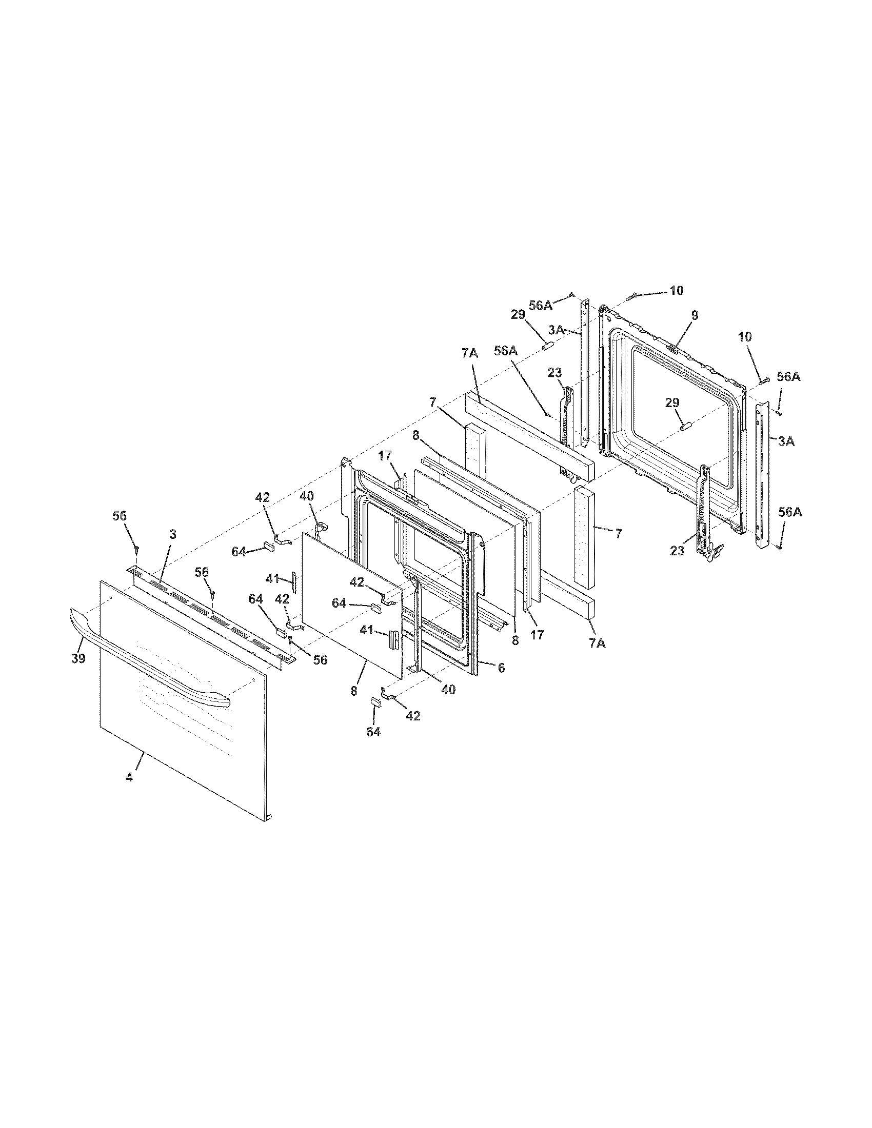 Frigidaire FFEW2725PWB door diagram