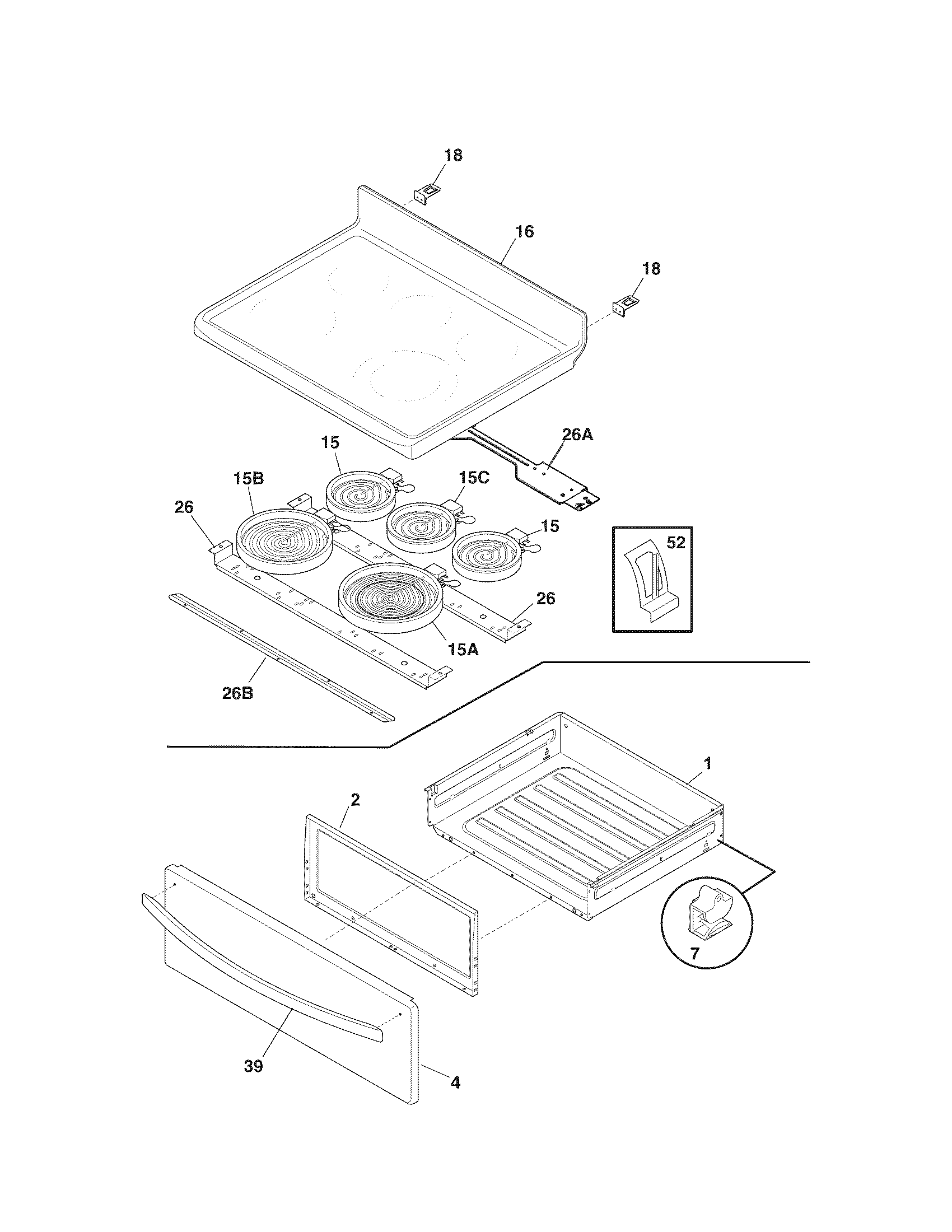 Kenmore 79094183310 top/drawer diagram