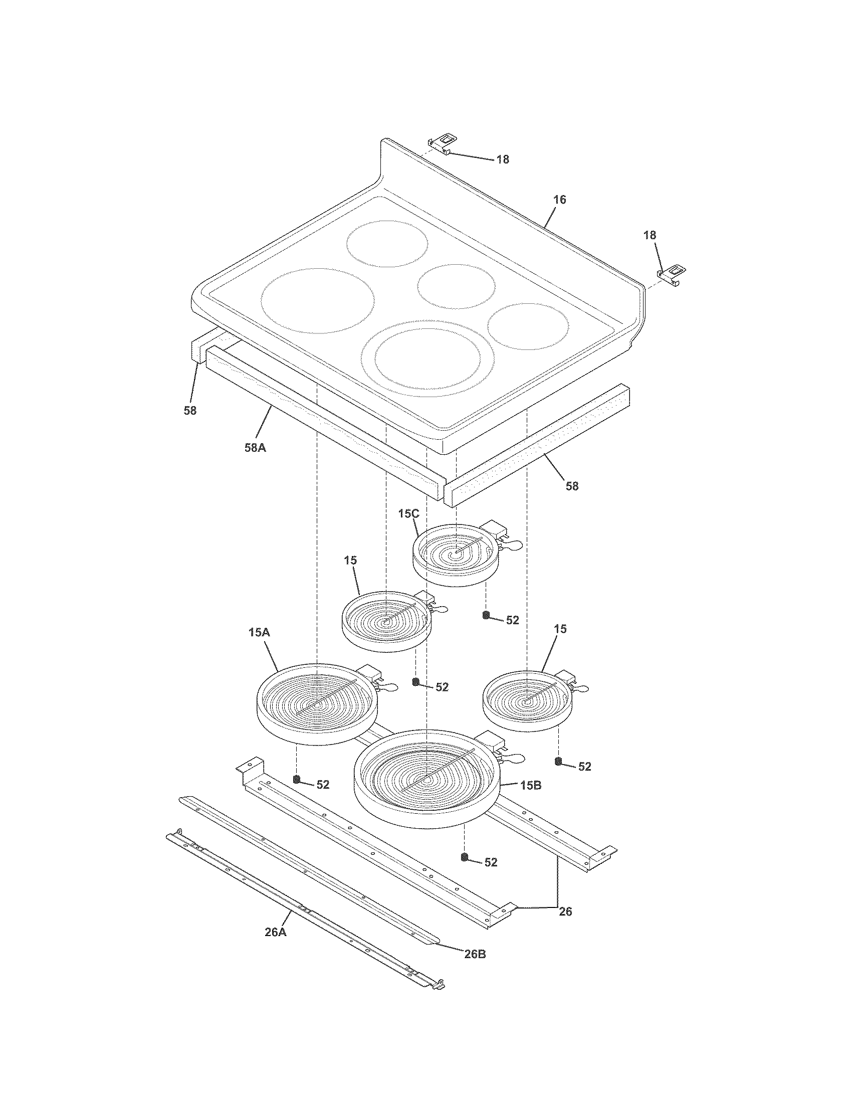 Kenmore 79098059004 main top diagram