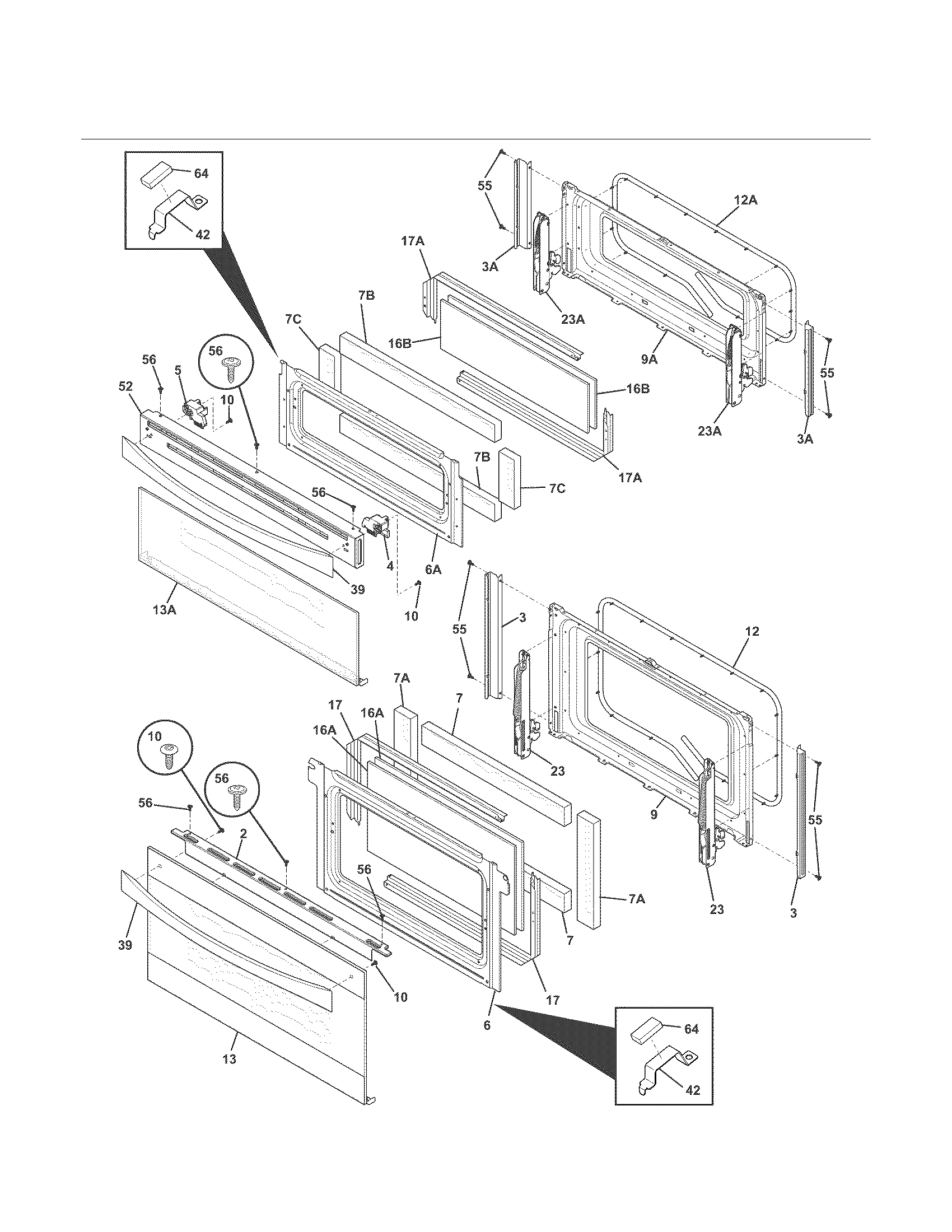 Kenmore Elite 79078923003 doors diagram
