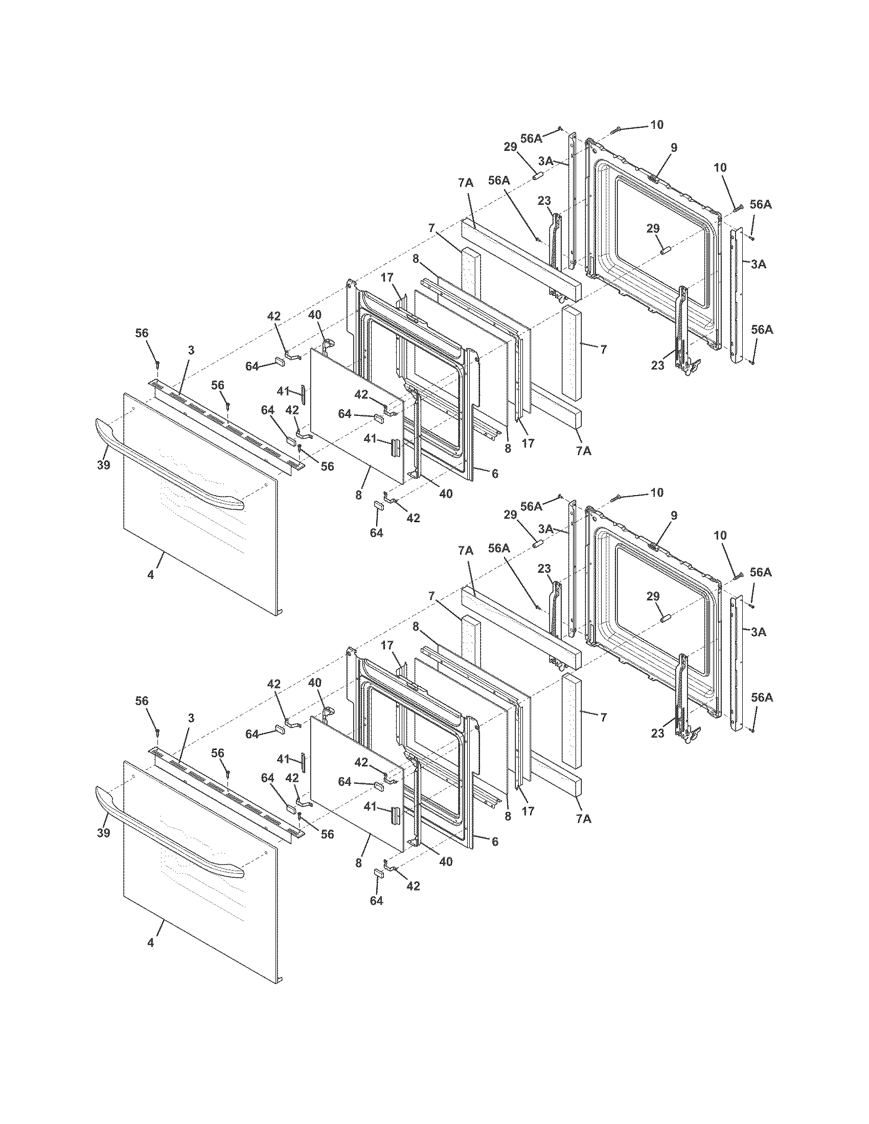 Frigidaire FFET2725PWB doors diagram