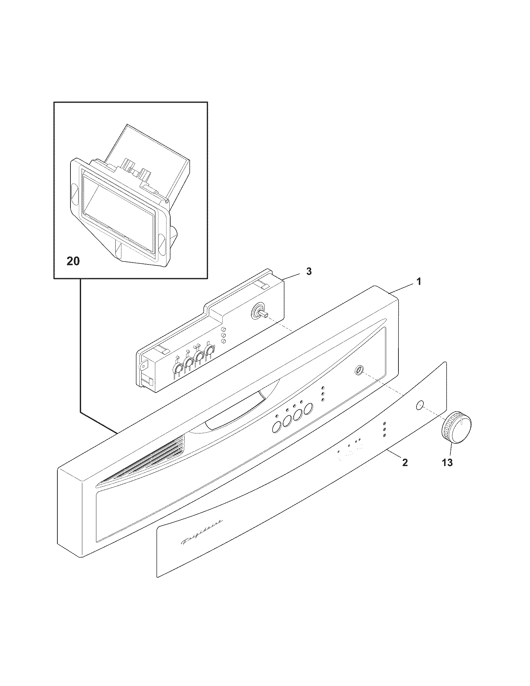 Frigidaire FDB1050REM5 control panel diagram