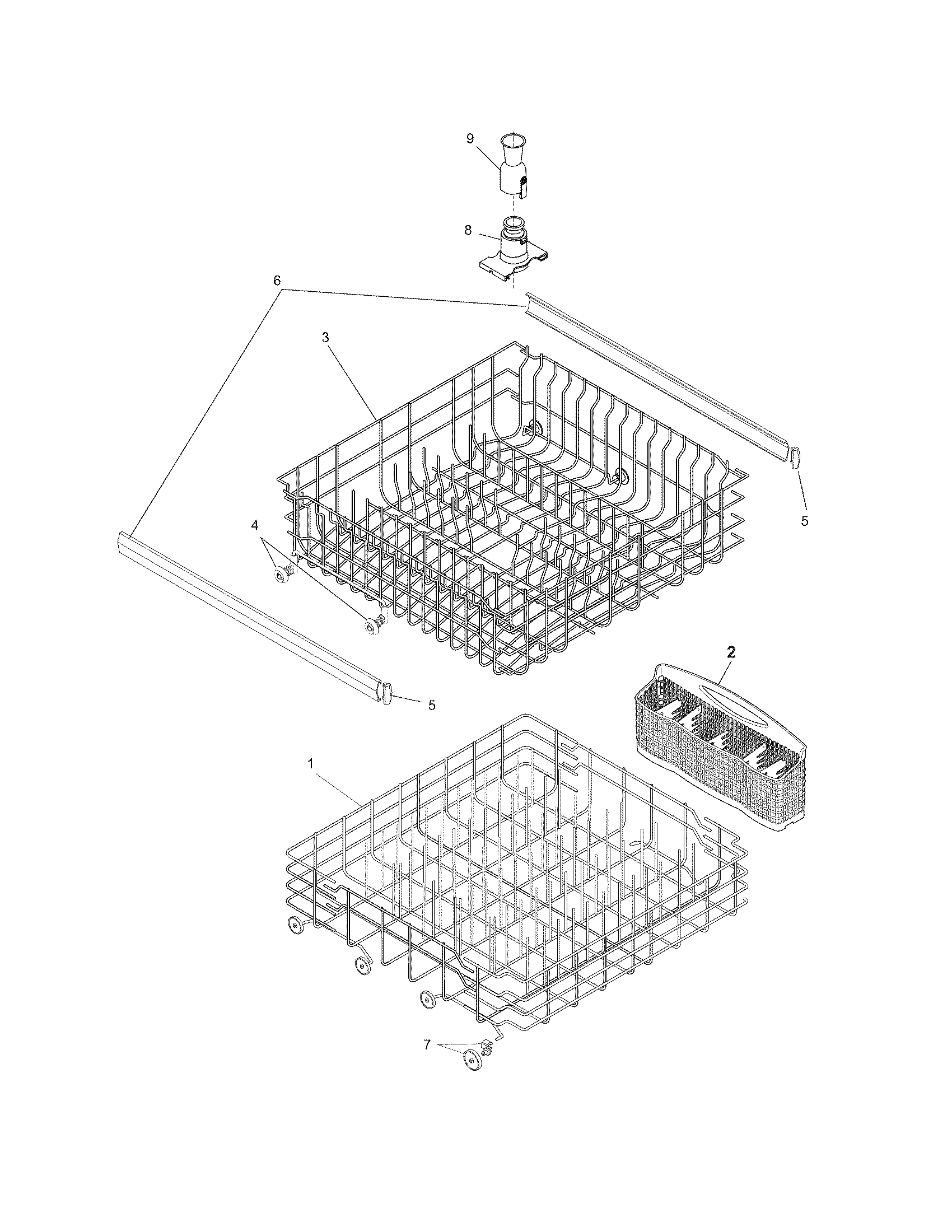 Frigidaire FDB1050REM5 racks diagram