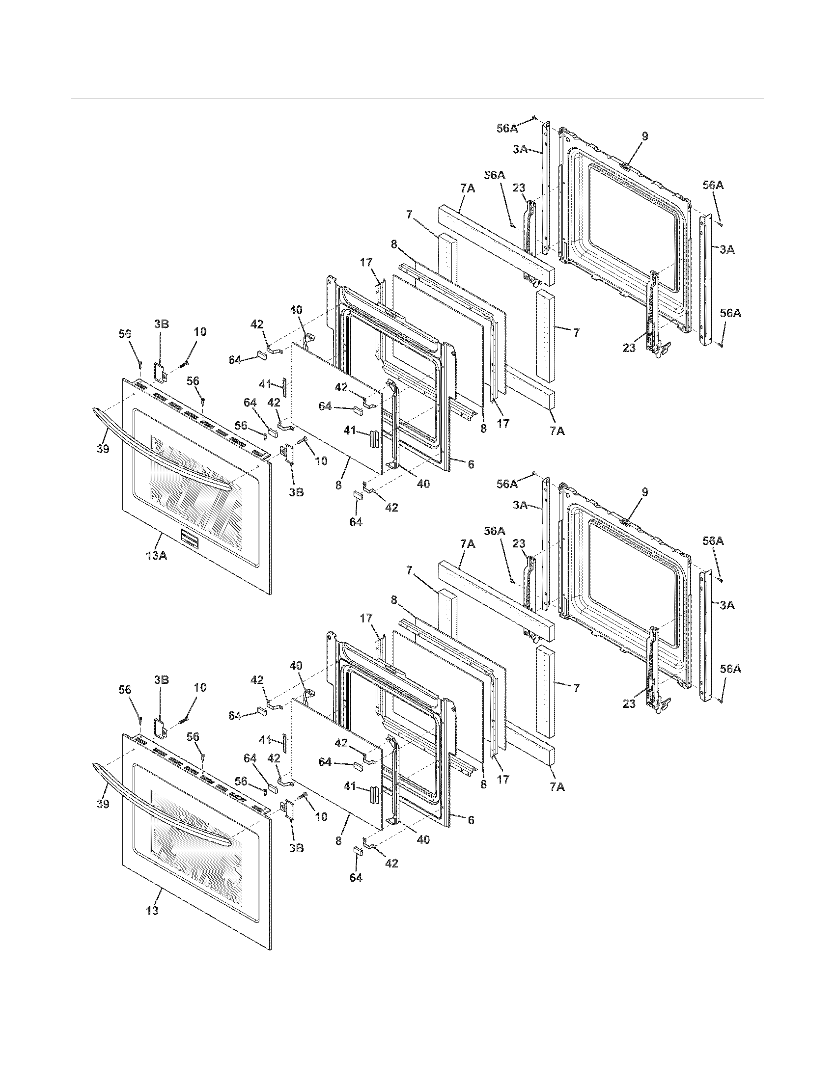 Frigidaire FGET2765PFB doors diagram