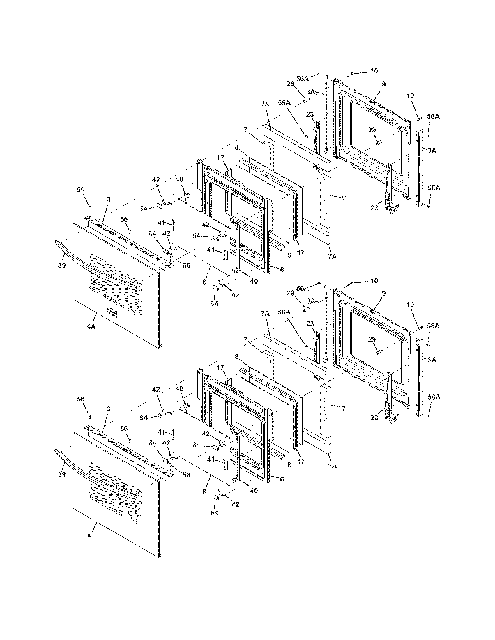 Frigidaire FGET2765PBB doors diagram