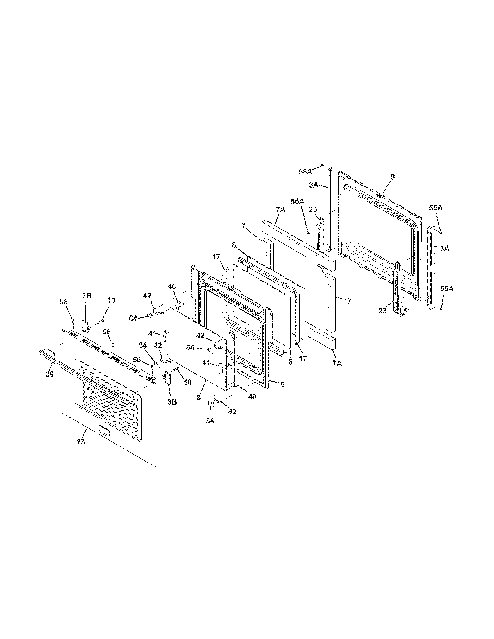 Frigidaire FPEW2785PFB door diagram