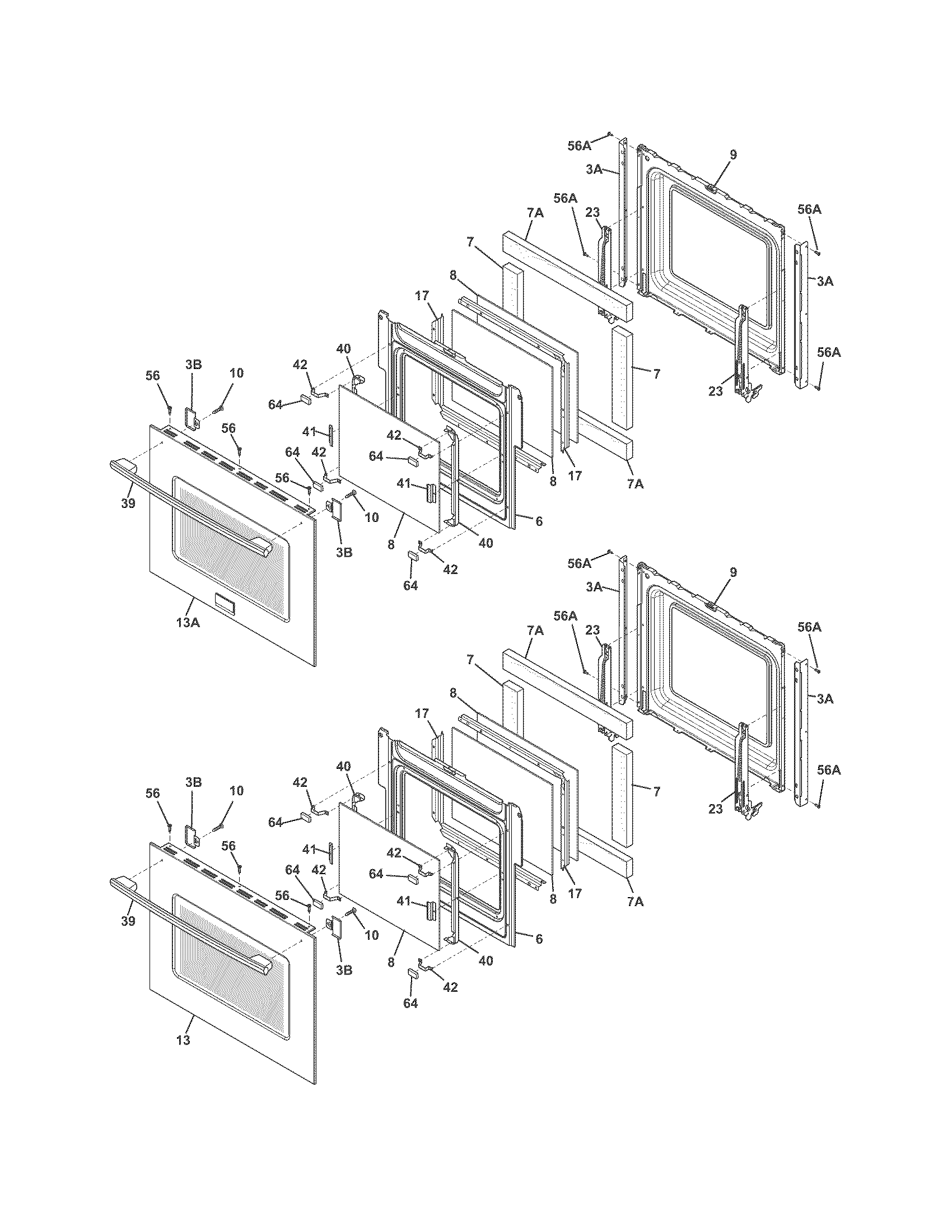 Frigidaire FPET2785PFB doors diagram