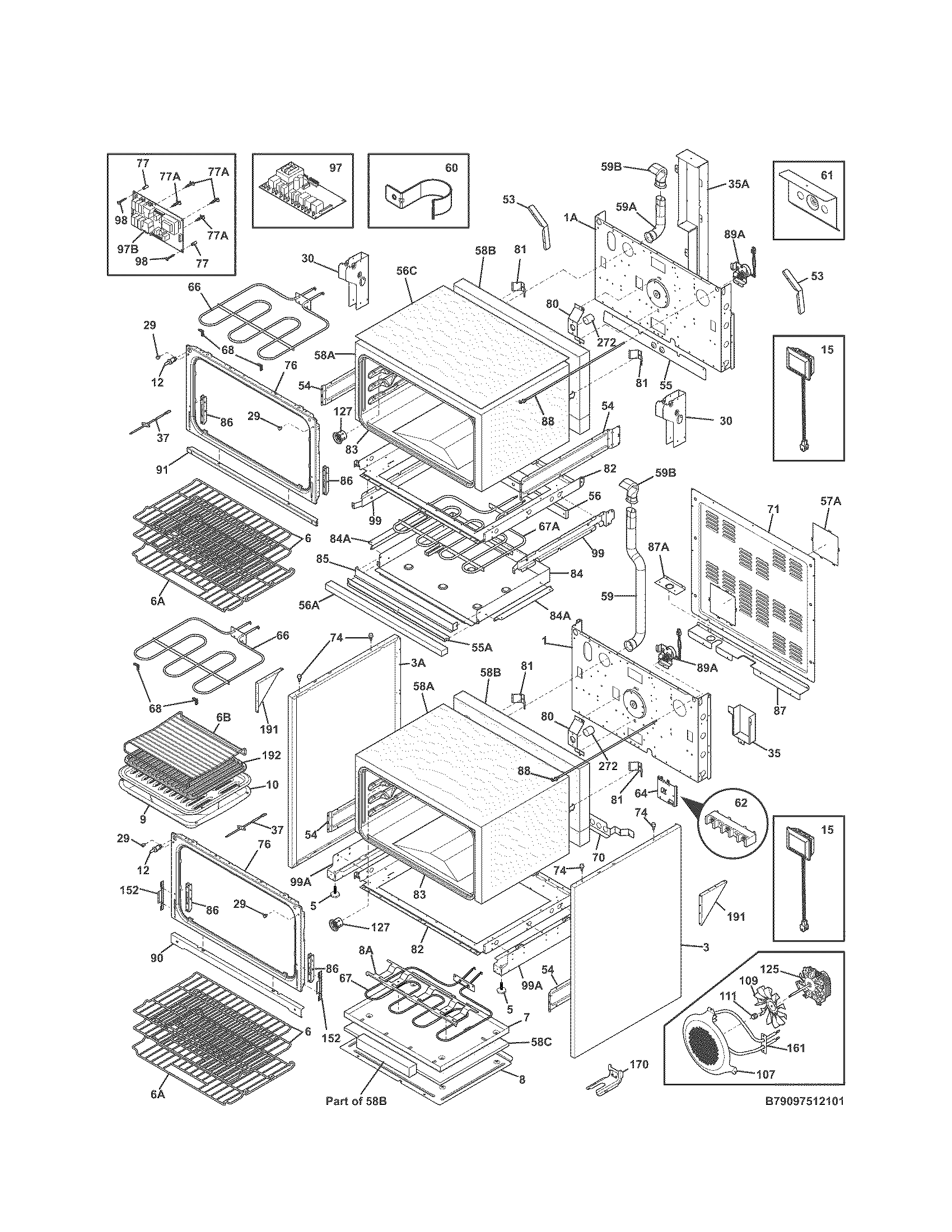 Kenmore Elite 79097512102 body diagram