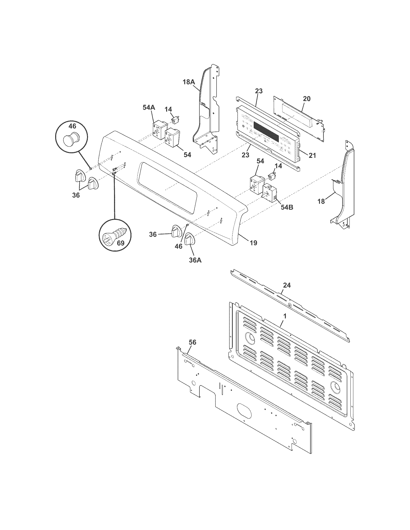 Kenmore 79097602301 backguard diagram